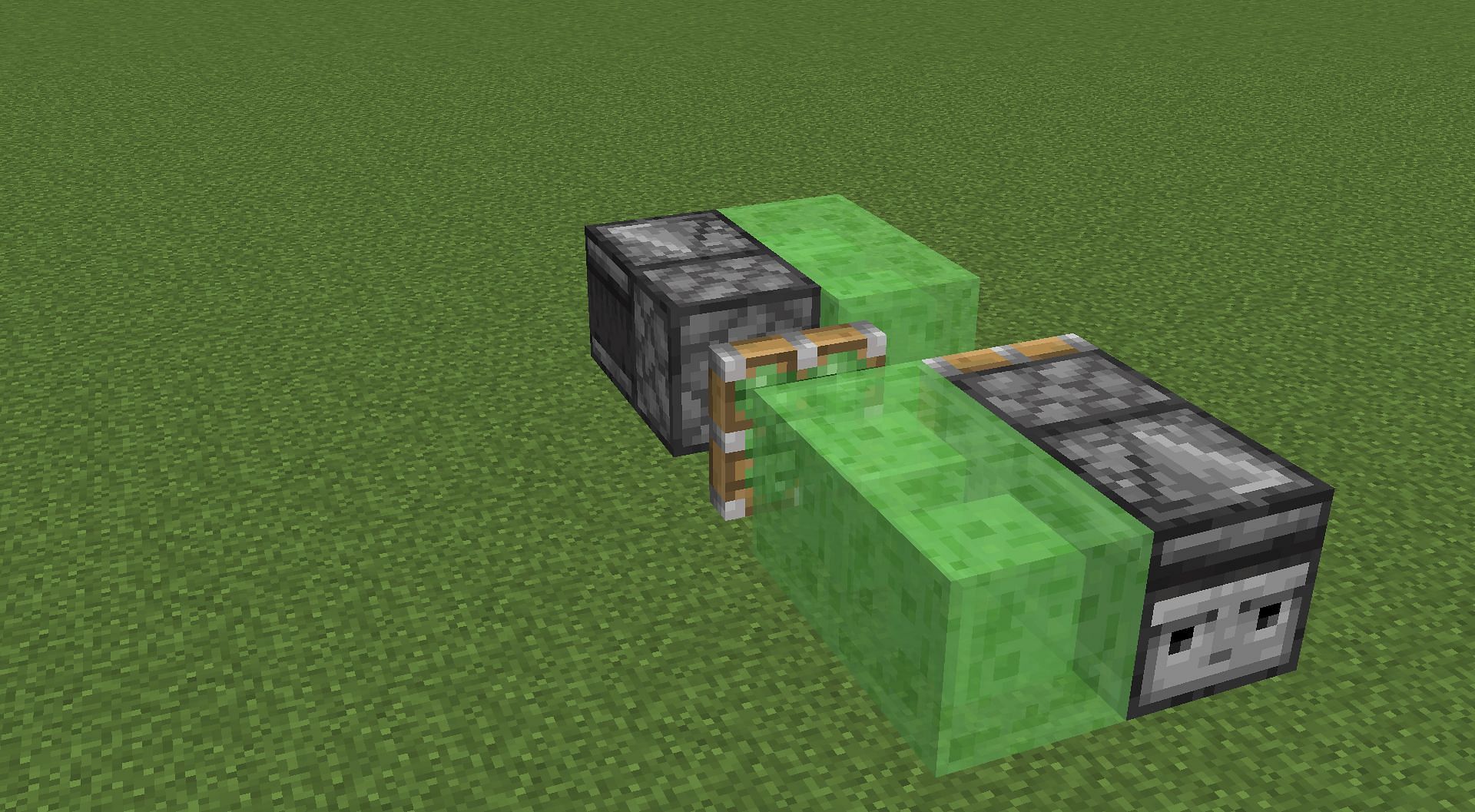 A simple flying machine on which players can stand and travel in Minecraft (Image via Mojang)
