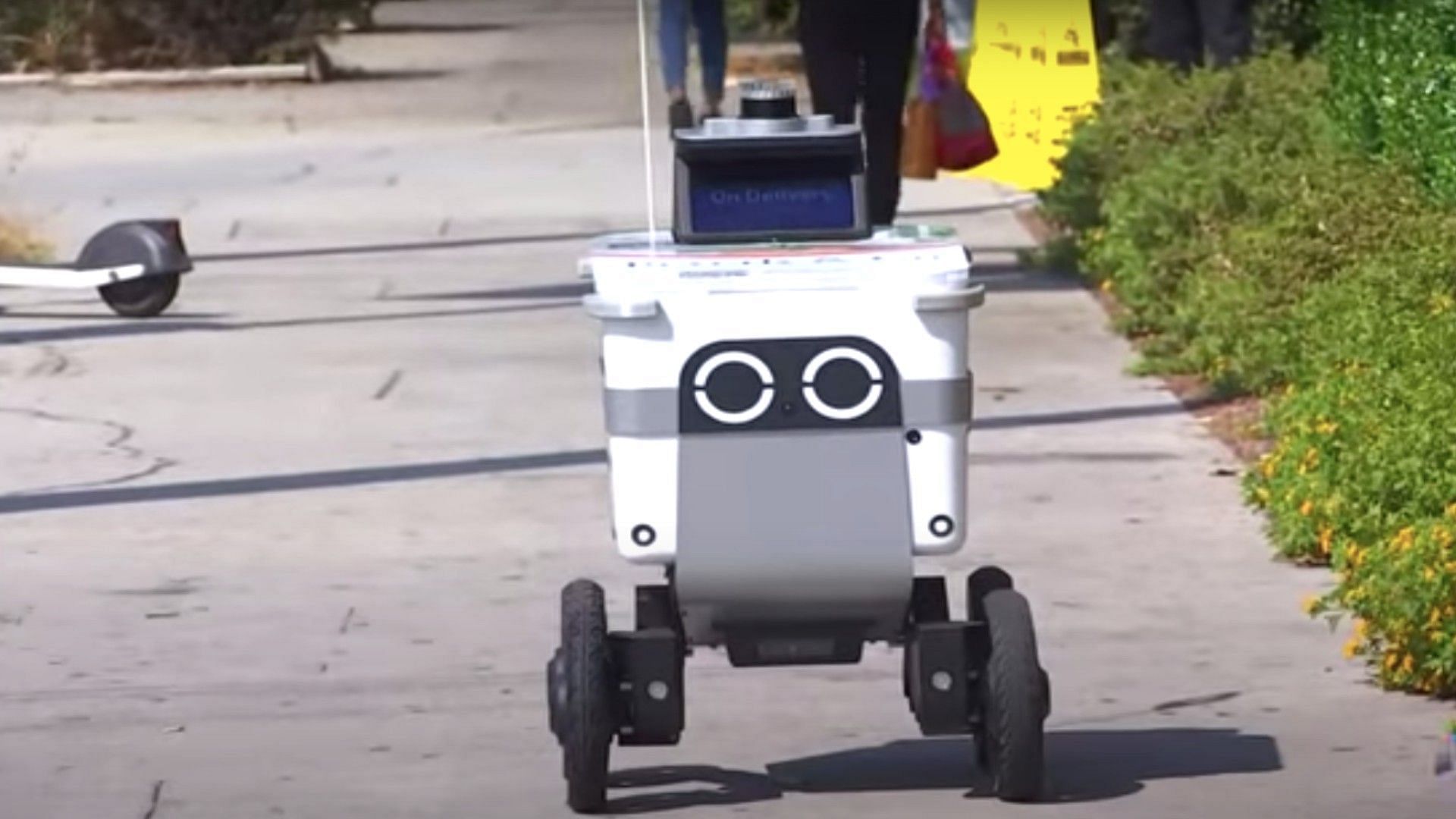 Food Delivery Robot (Image via video captured by a KNBC journalist /Youtube)