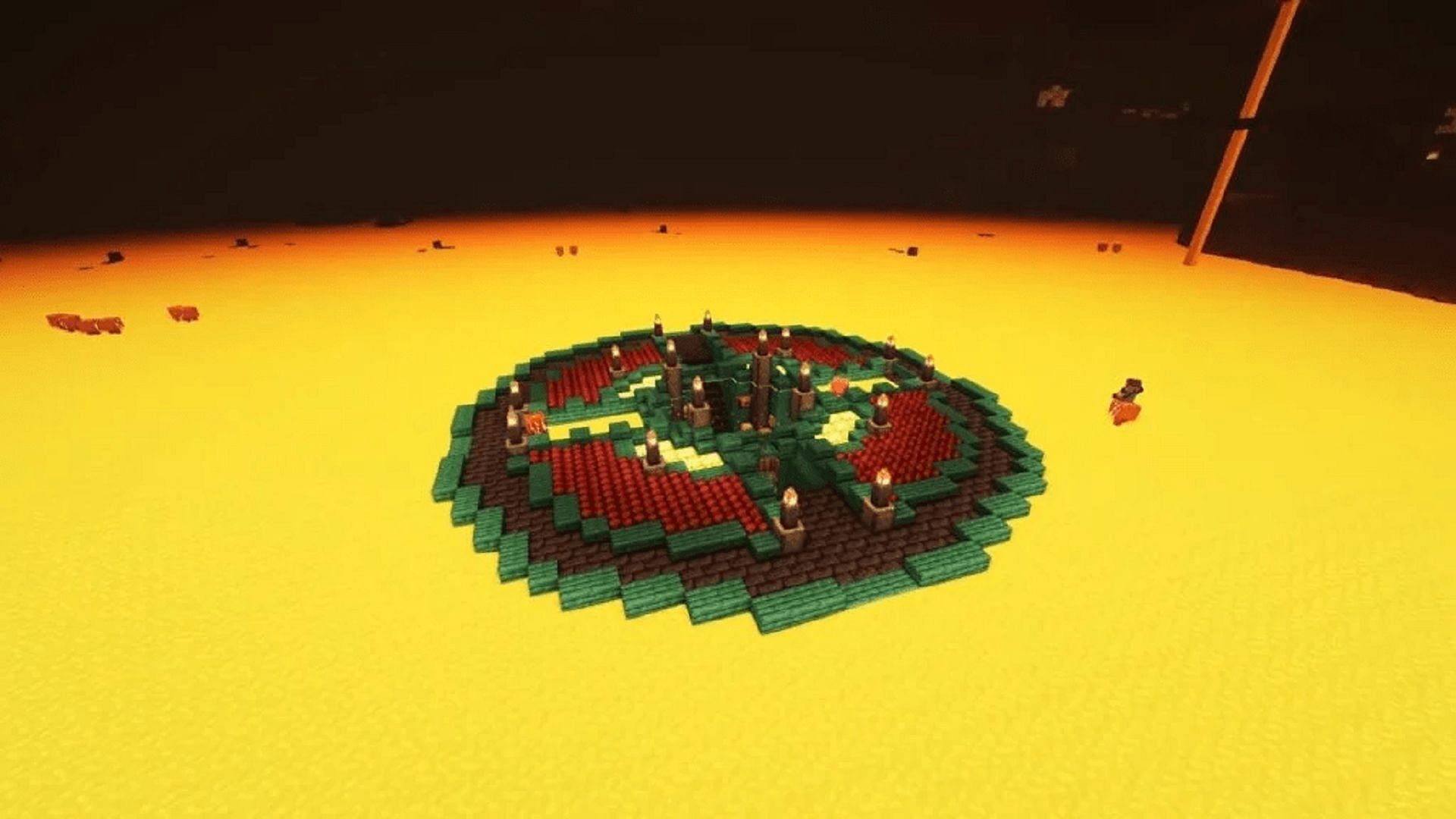 Building this base won't be easy, but it looks incredibly attractive once finished (Image via TheMythicalSausage/Youtube)