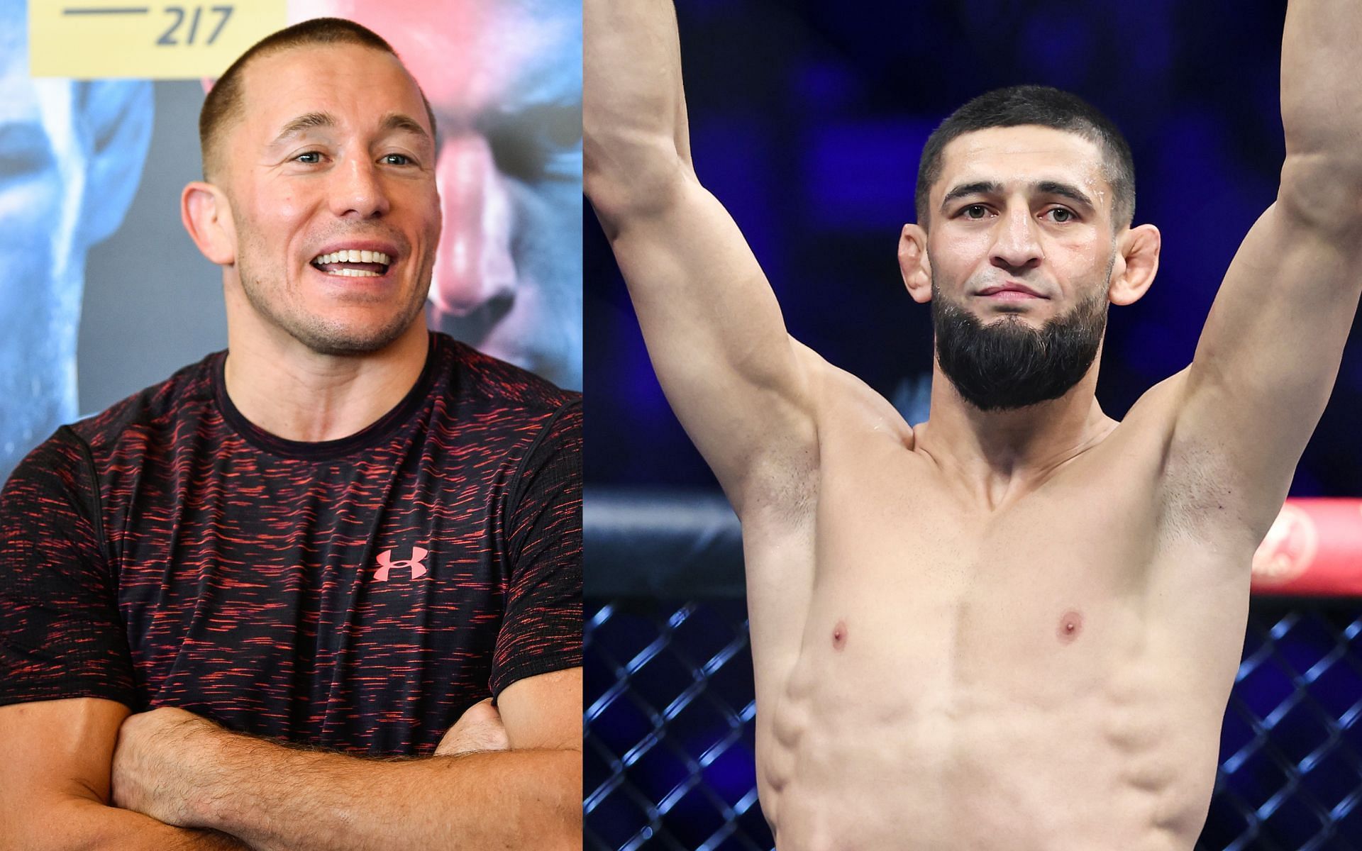 Georges St-Pierre (left) and Khamzat Chimaev (right). [Images courtesy: Getty Images]