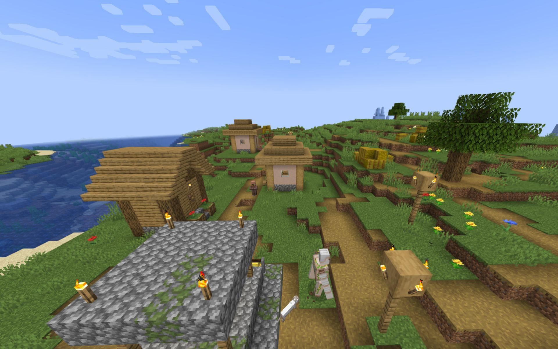 A village in Minecraft (Image via Mojang)