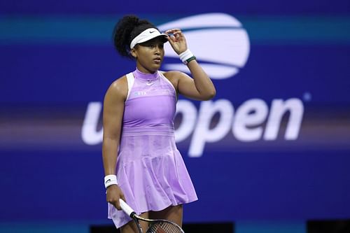 Naomi Osaka in her match against Danielle Collins at the 2022 US Open - Day 2