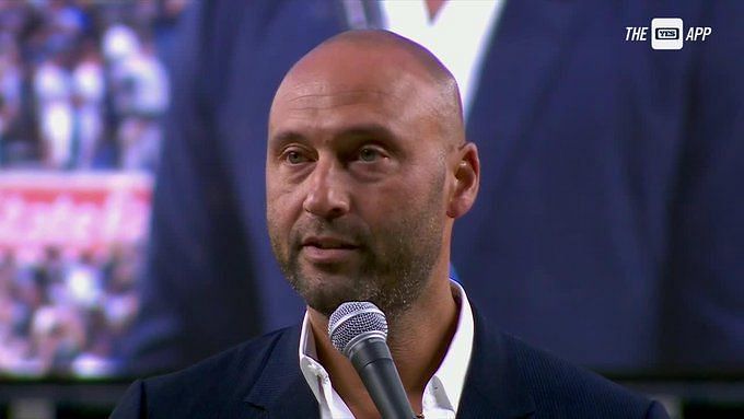 WATCH: Derek Jeter gives thanks to New York Yankees organization and its  fans for their support in return to Yankee Stadium for Hall of Fame Tribute  Night