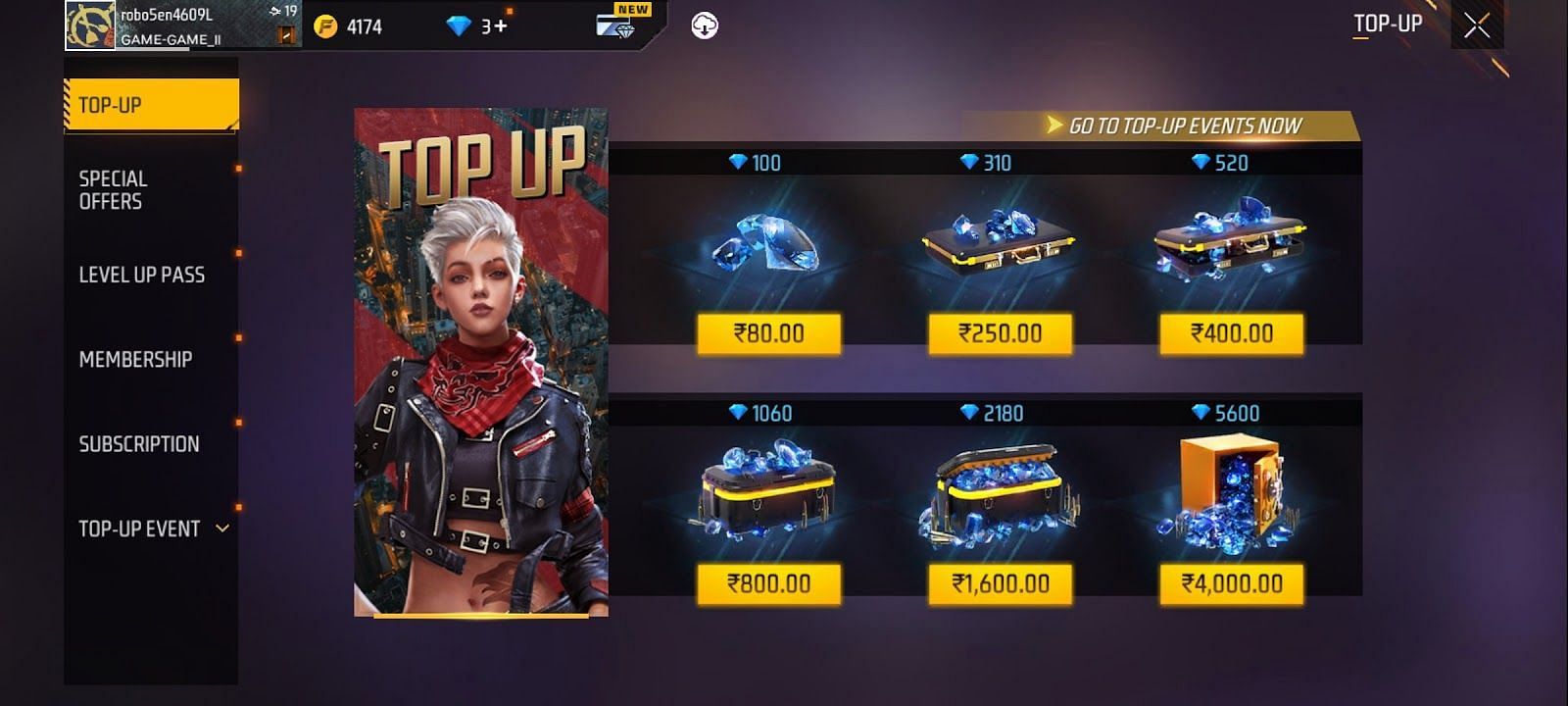 How to purchase diamonds in the game (Image via Garena)