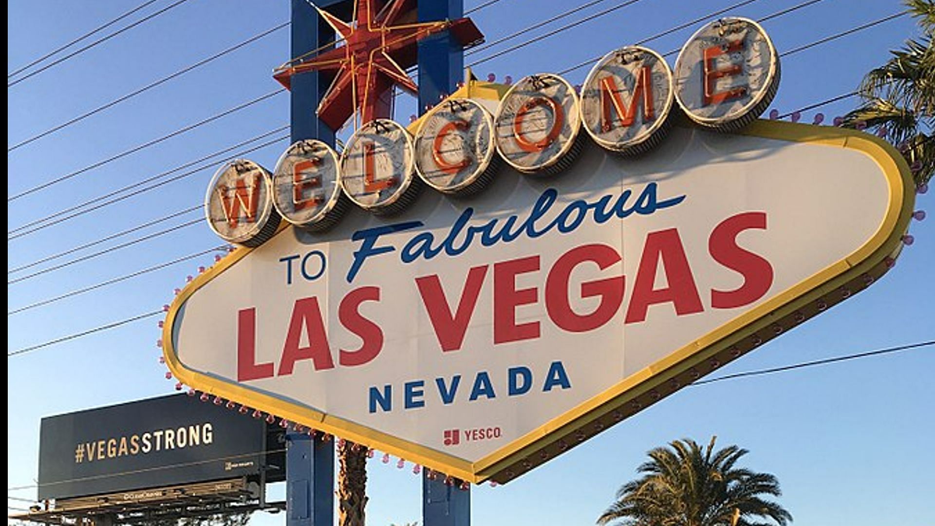 The Las Vegas sign was turned into a memorial after the mass shooting (Image via Wikimedia Commons)