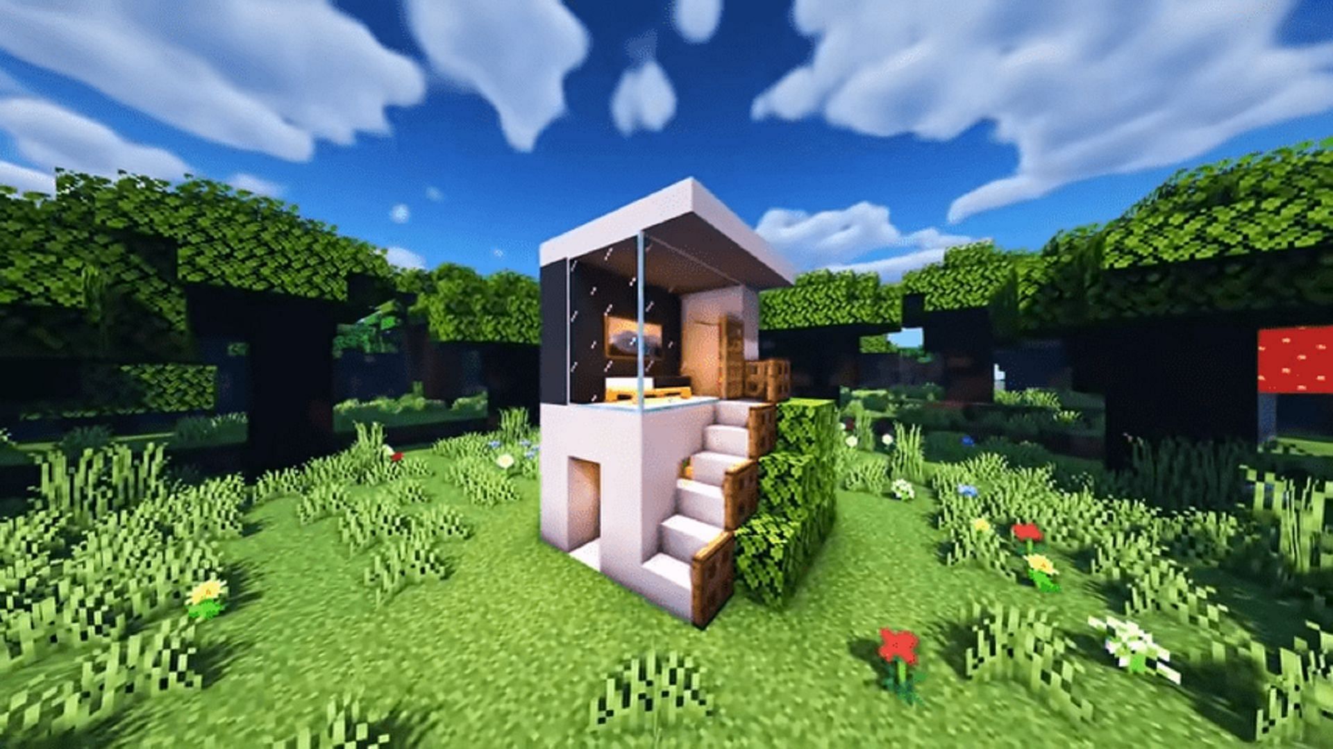 A modern house this small can be built in moments (Image via Random Steve Guy/YouTube)