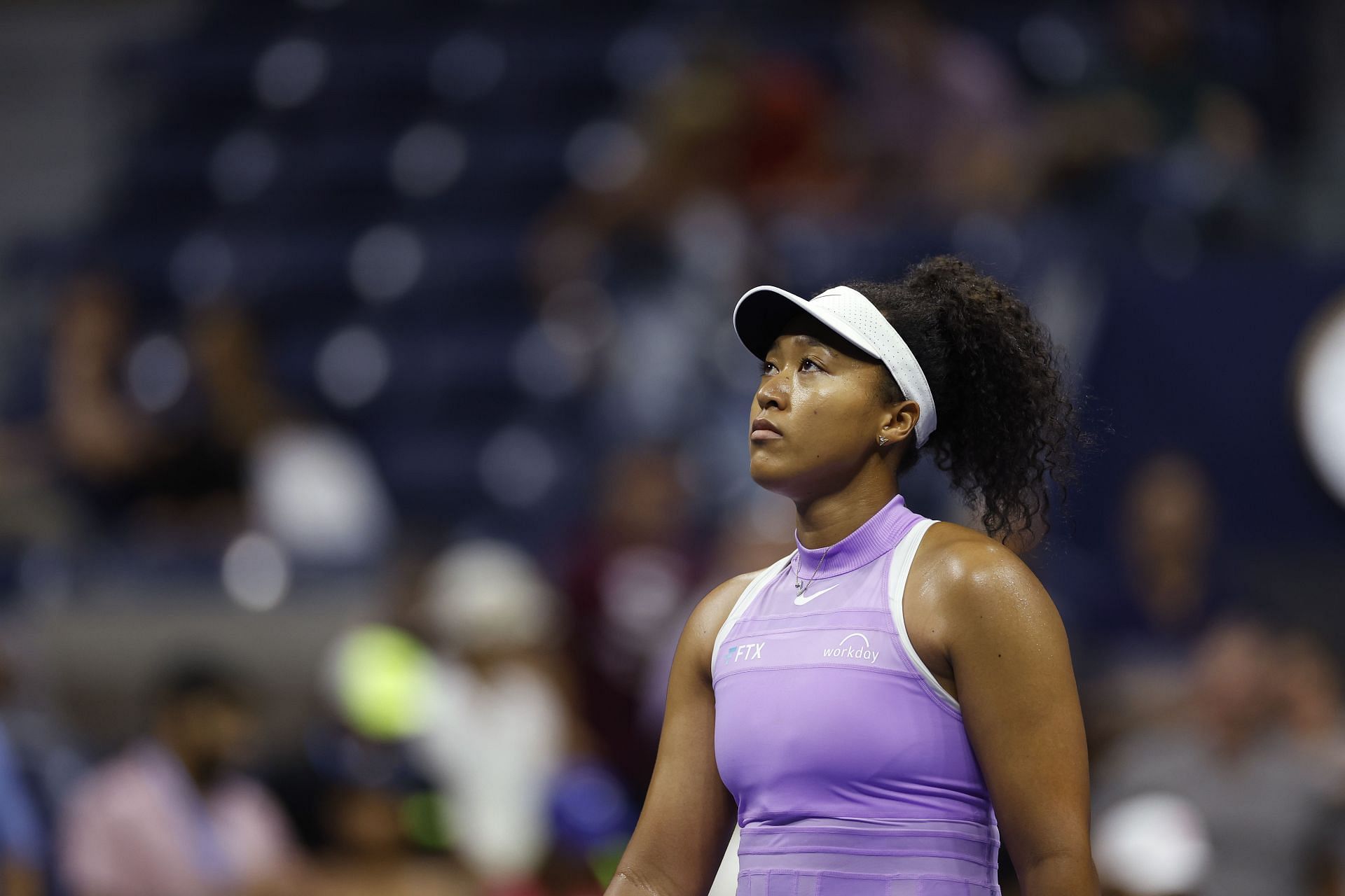 Naomi Osaka during her US Open match against Danielle Collins