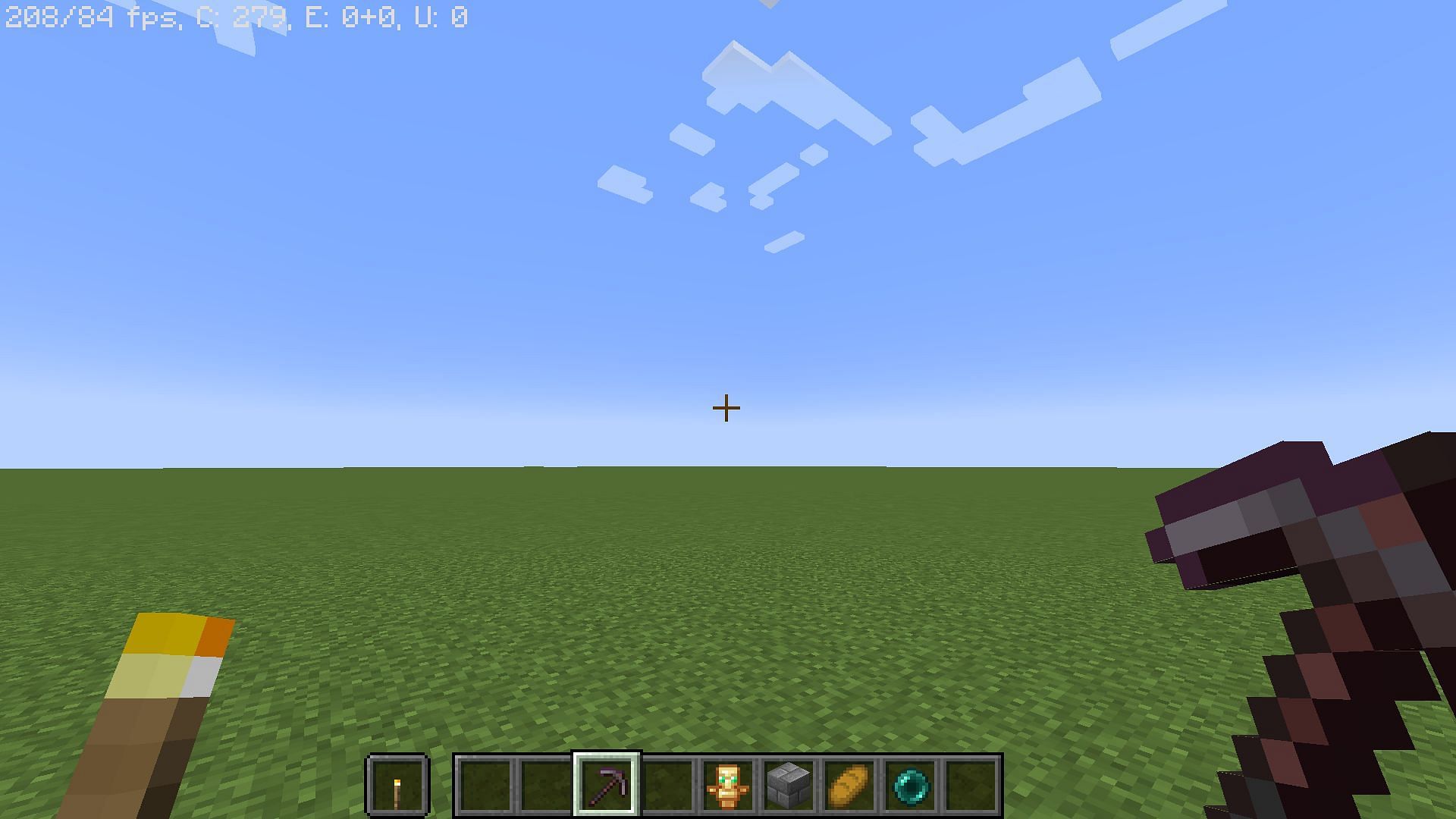 Torches can be instantly placed or even held if players use dynamic lighting in Minecraft (Image via Mojang)