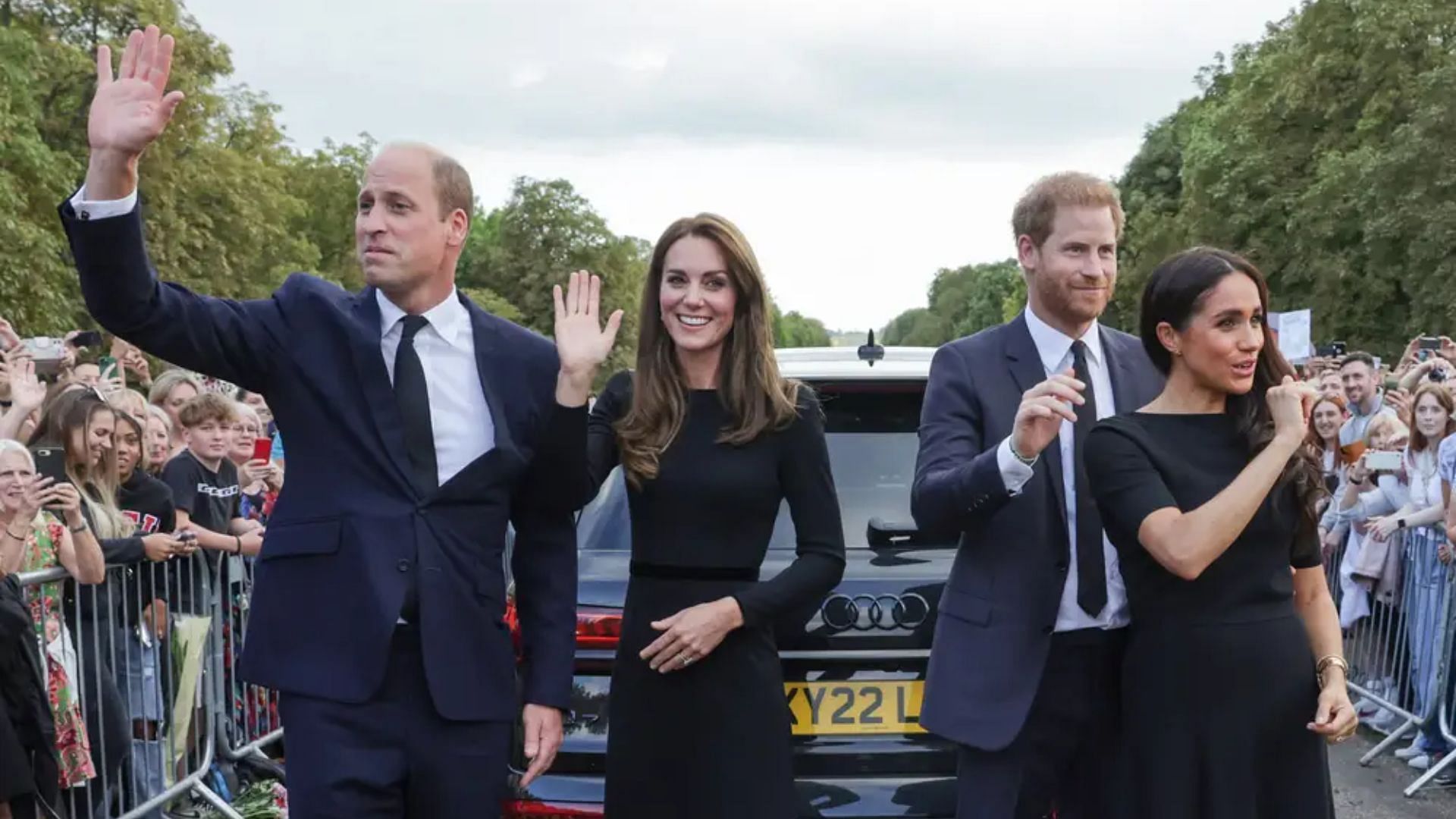 The royals outside Windsor Castle. (Image via WPA Pool/Getty Images)