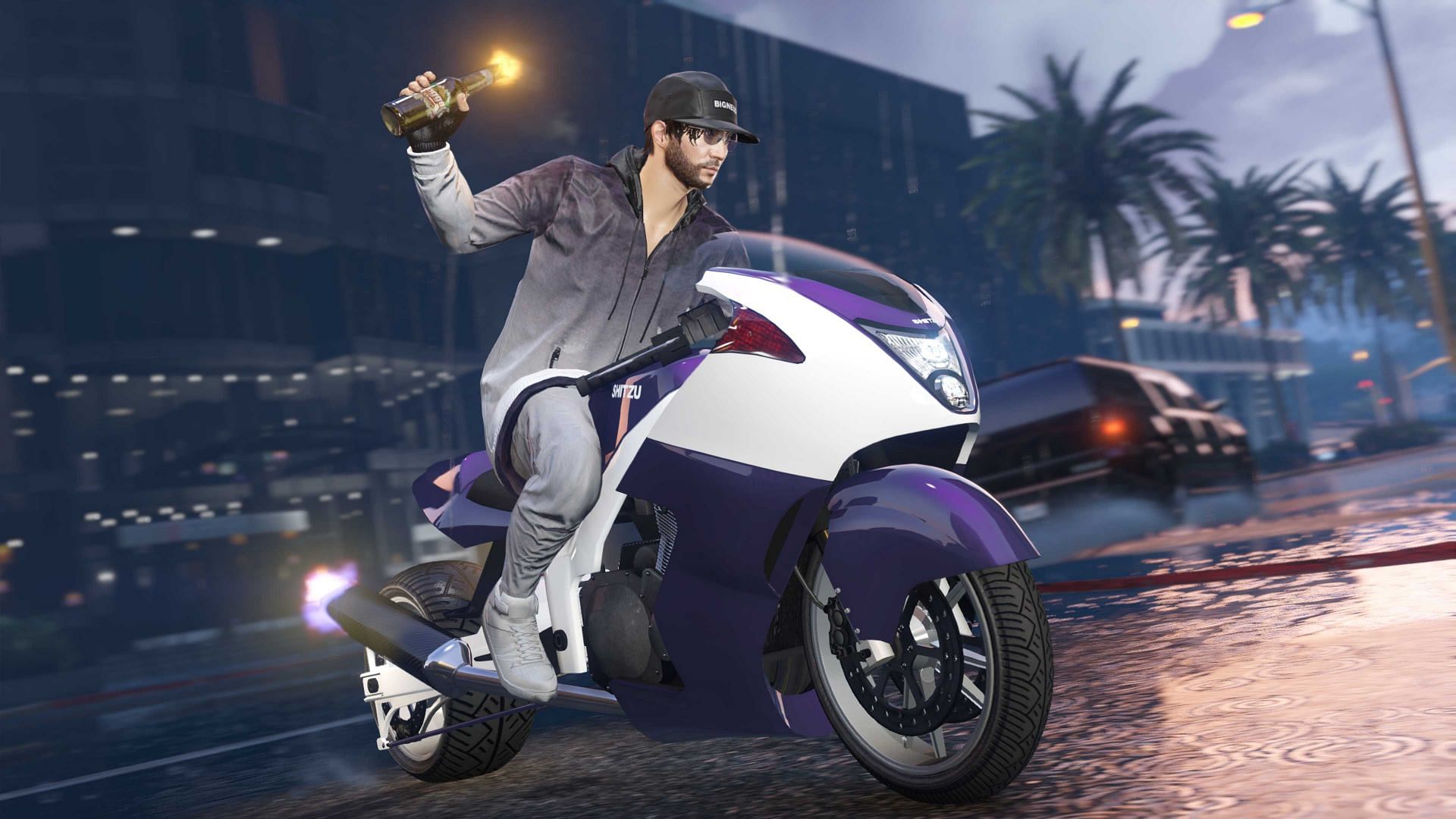 A promotional image featuring this motorcycle (Image via Rockstar Games)