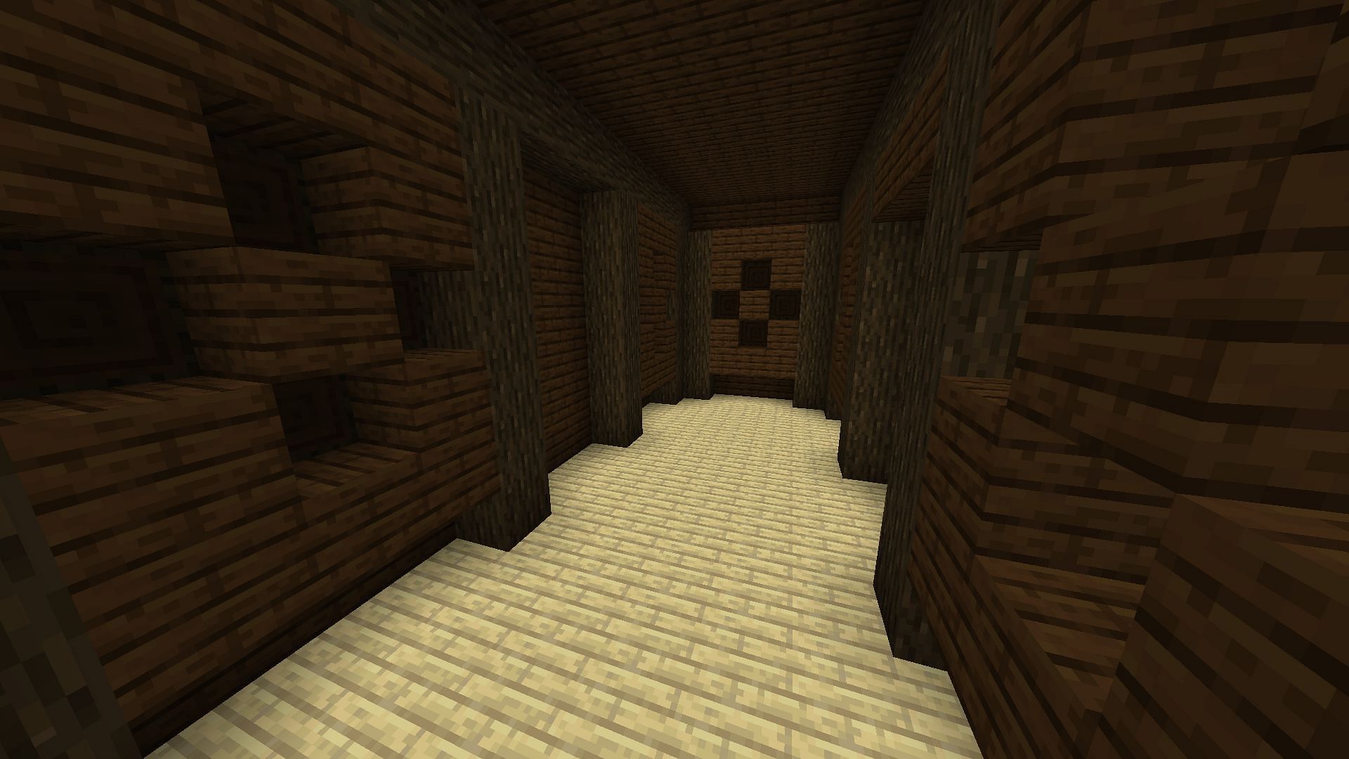 Secret rooms in the Minecraft structure without any openings or doors (Image via Mojang)