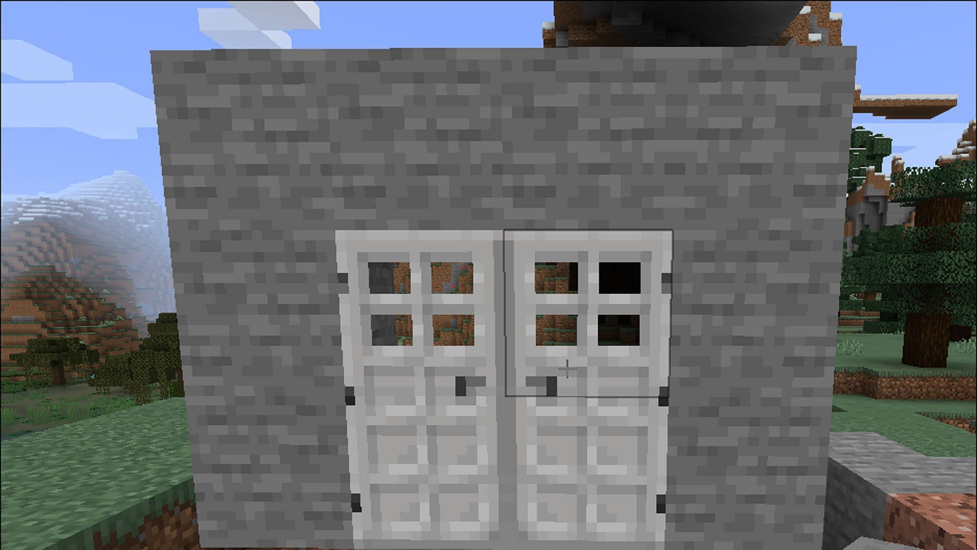 Iron doors provide better security than wood doors in the game (Image via Mojang)