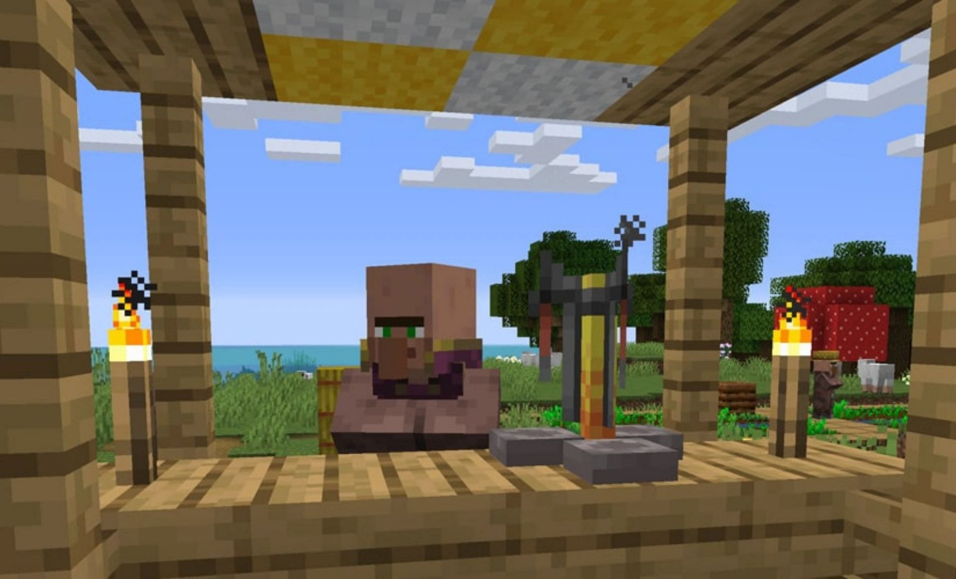 Brewing stands make potions (Image via Mojang)