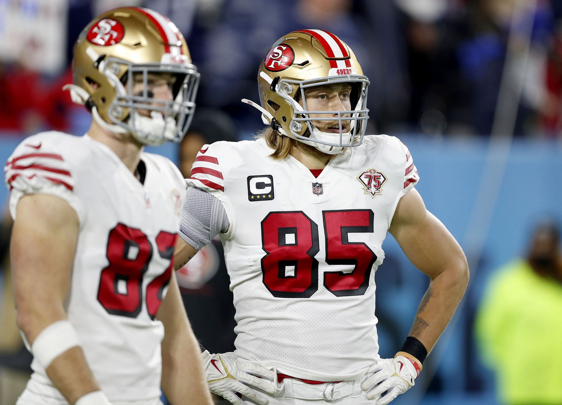 George Kittle (r) - San Francisco 49ers v Tennessee Titans
