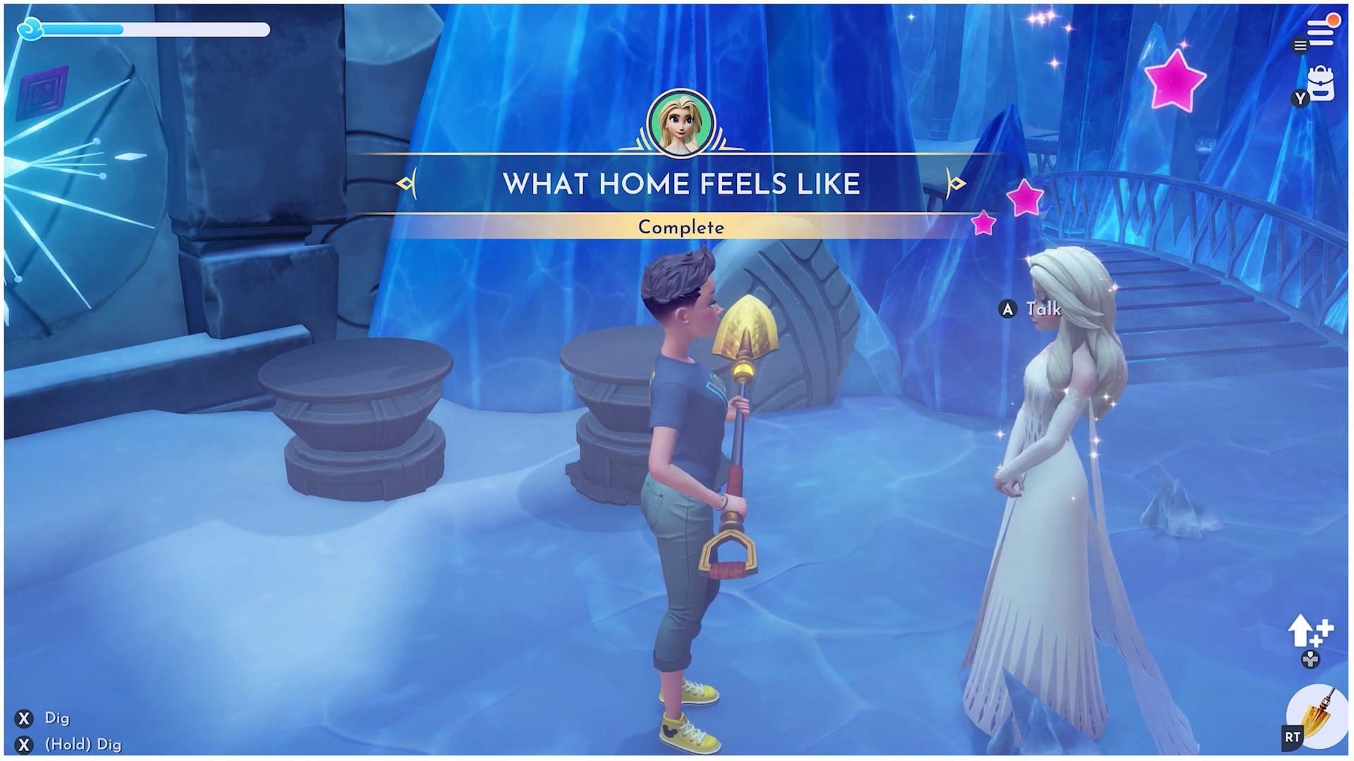 What home feels like is a quest from Elsa in Disney Dreamlight Valley (Image via Youtube - Mirraj Gaming)