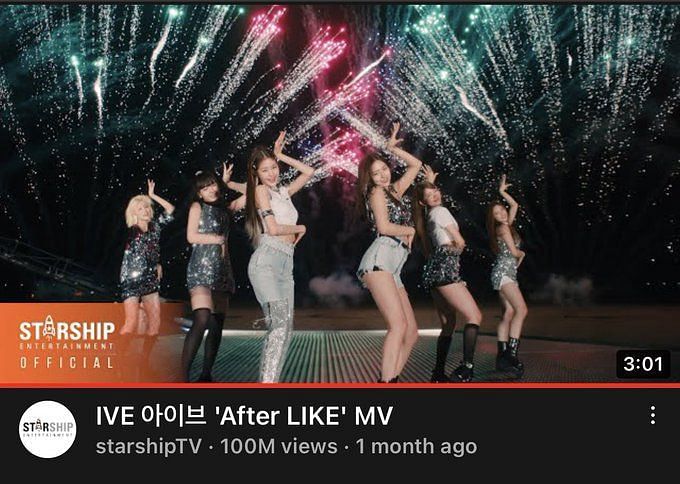 Monster Rookie Ive S After Like Becomes Their Third And The Fastest Music Video To Amass 100