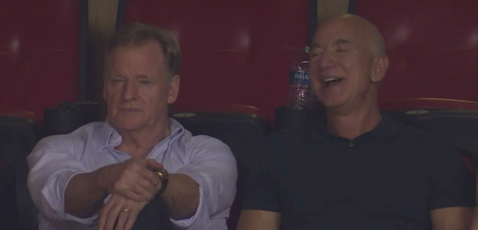 Bezos and Goodell watching the Chargers and Chiefs.