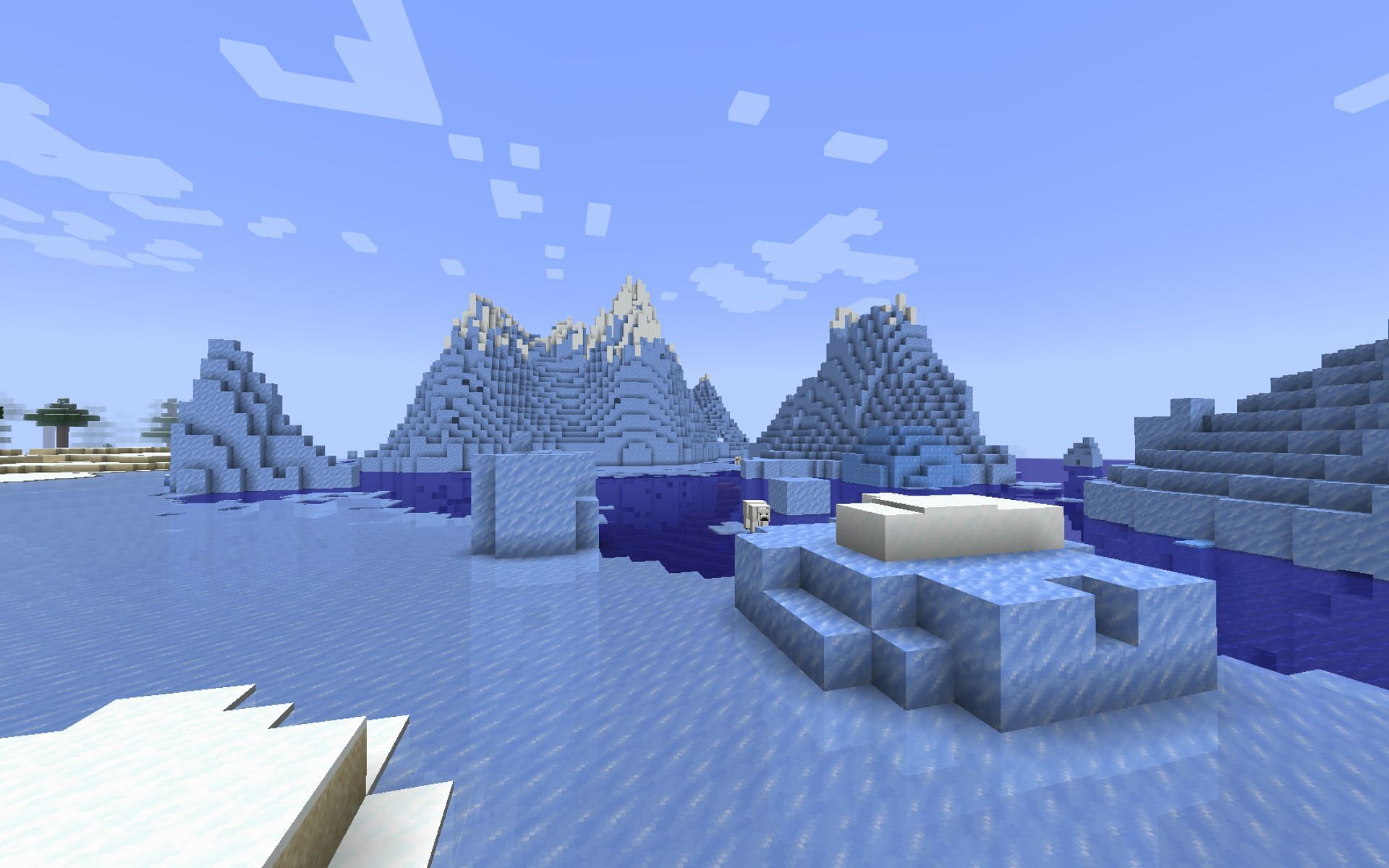Ice blocks can be extremely slippery in Minecraft (Image via Mojang)