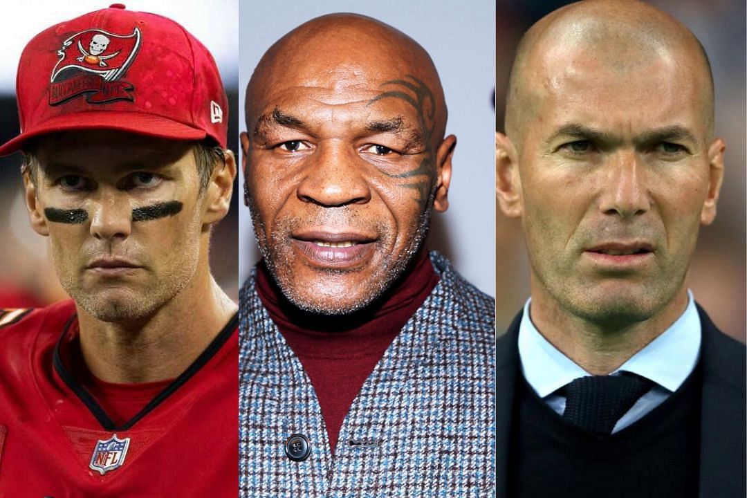 Bucs QB Tom Brady (l), former boxing champion (m), and soccer great Zinedine Zidane (r)