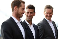 "Andy, he's giving you lessons about London" - Novak Djokovic trolls Andy Murray after Roger Federer one-ups the Brit during Laver Cup pronotions