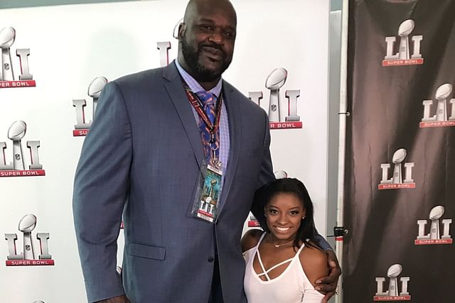 When did Simone Biles meet NBA legend Shaquille O'Neal?