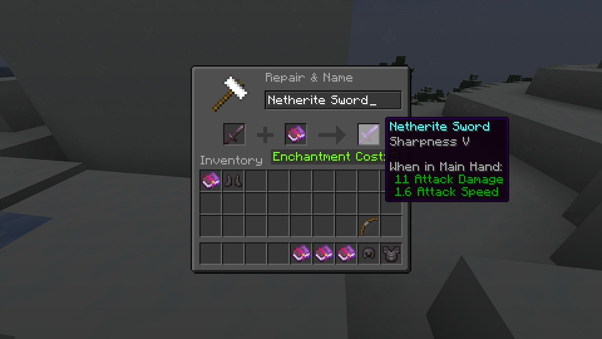 Sharpness enchantment increases the attack damage of Minecraft melee weapons (Image via Mojang)