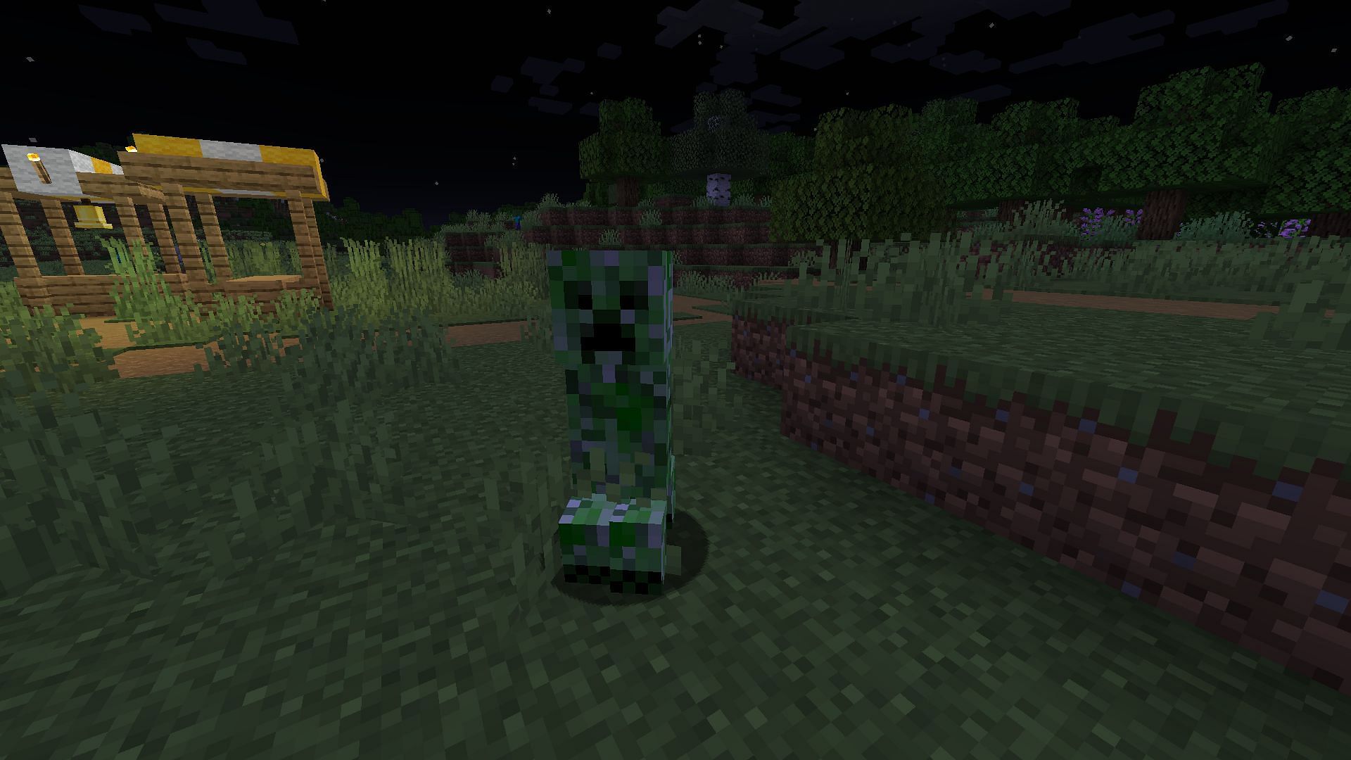 At night, hostile mobs start spawning since the light level of each block is zero in Minecraft (Image via Mojang)