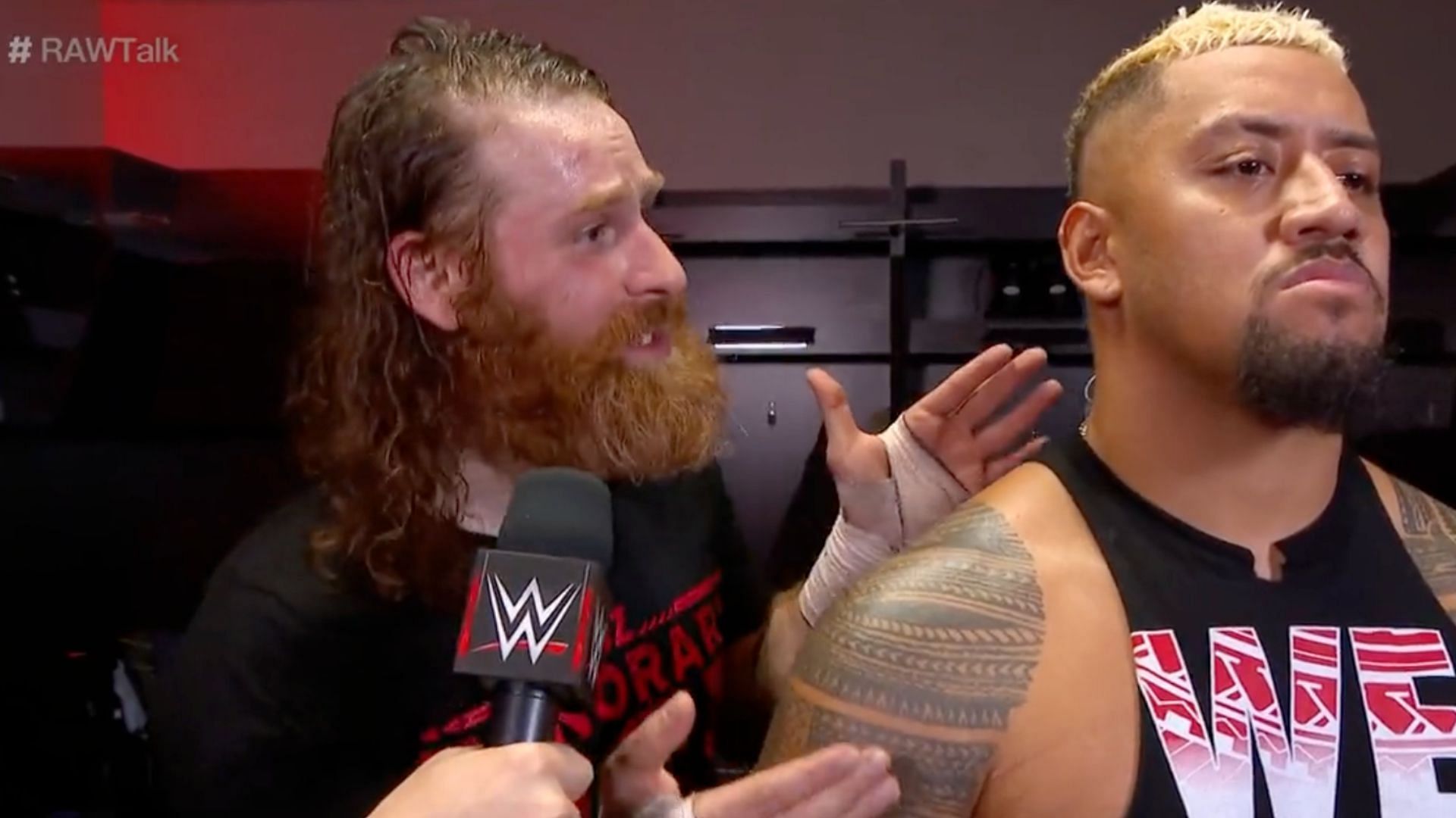 Sami Zayn &amp; Solo Sikoa of The Bloodline following WWE RAW