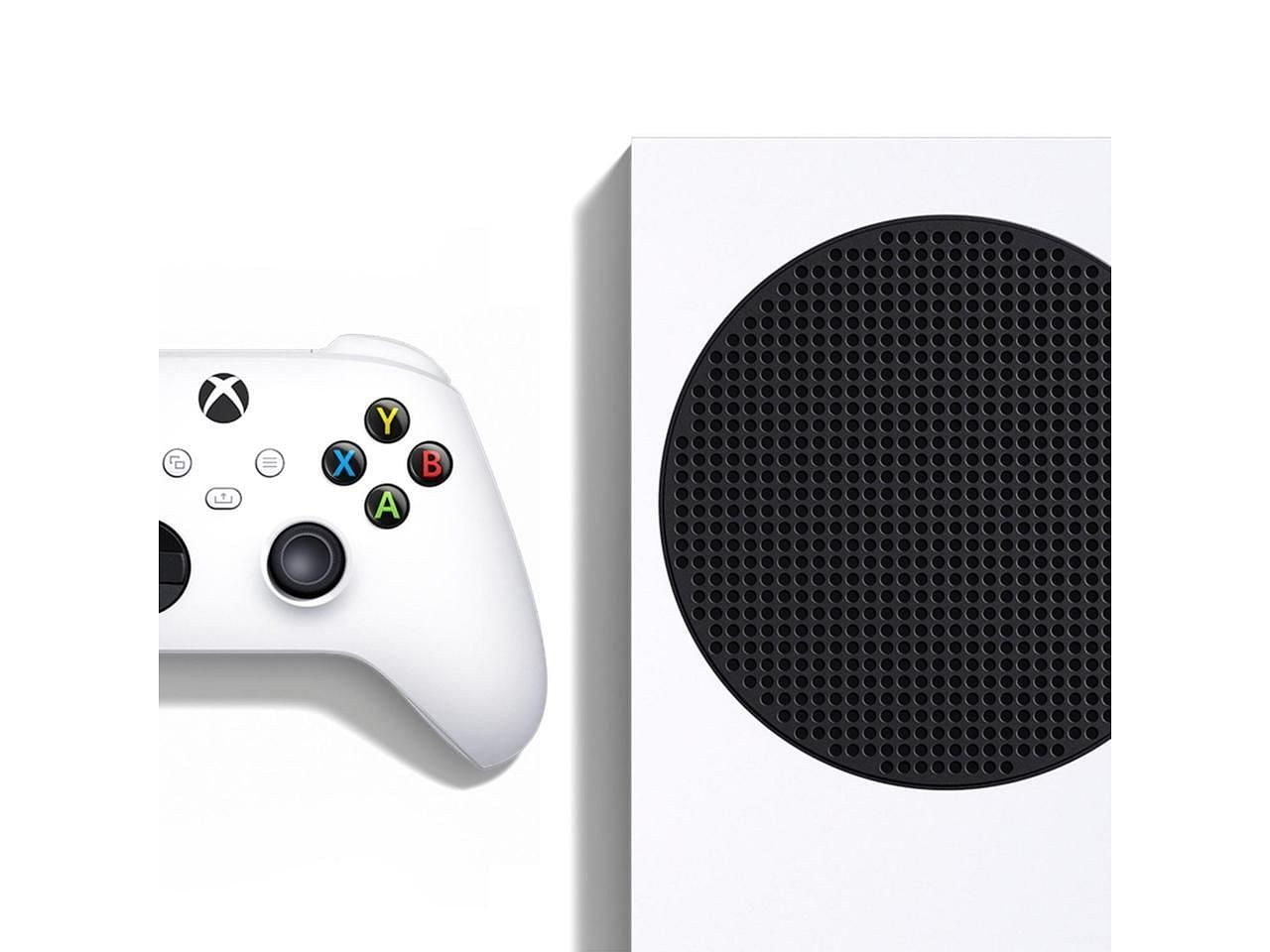 The Xbox Series S gaming console with an Xbox Wireless Robot White controller (Image via Newegg)