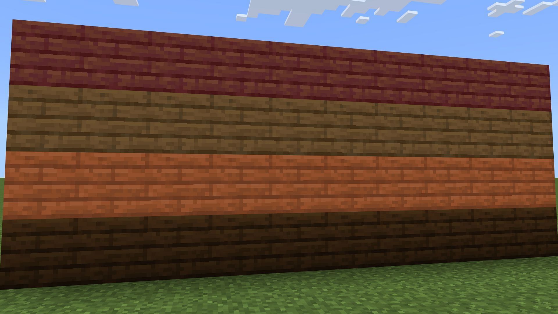 Instead of using one type of wood, players can create different kinds of wood blocks in Minecraft (Image via Mojang)