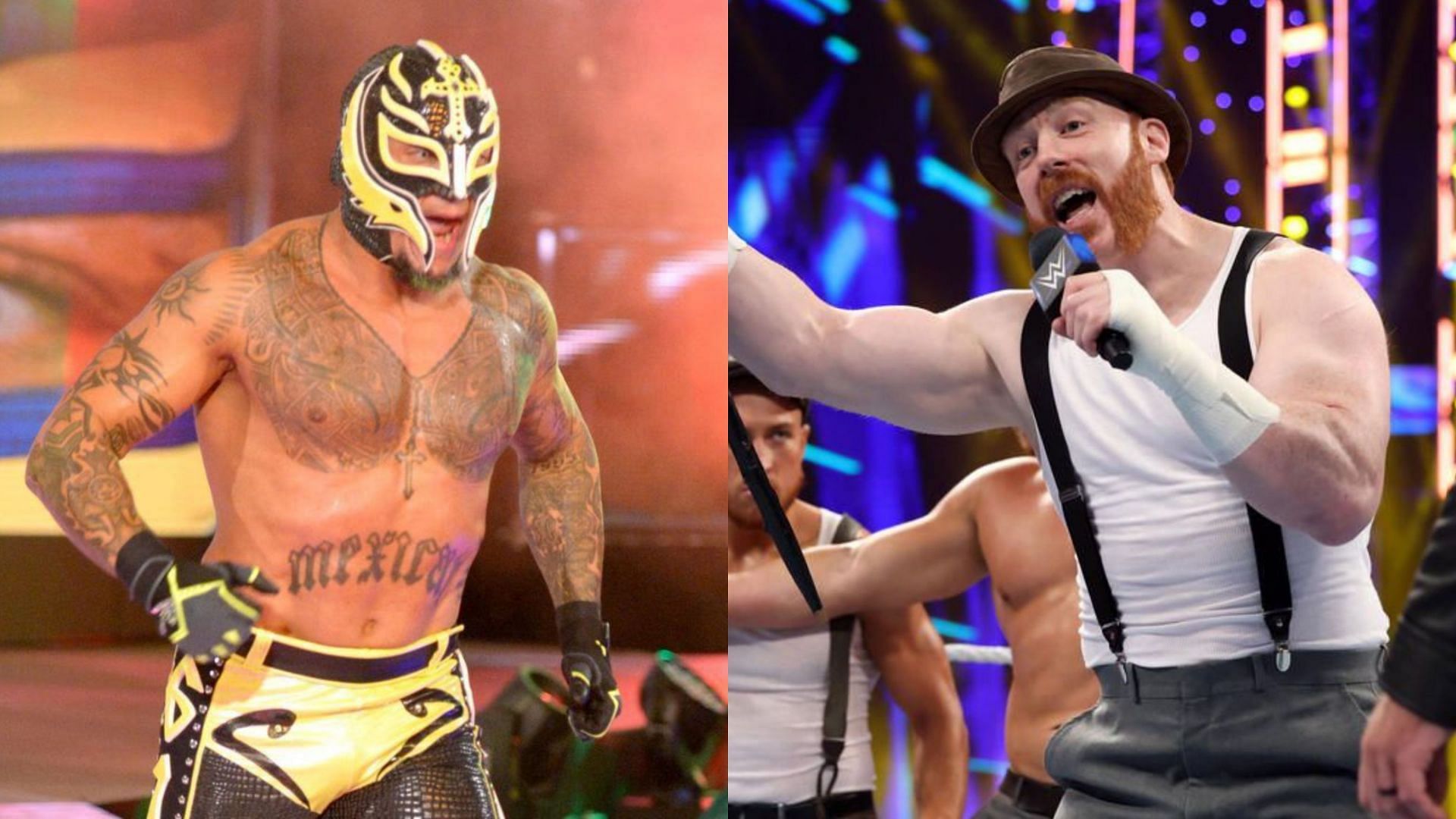 Rey Mysterio (left) and Sheamus (right)
