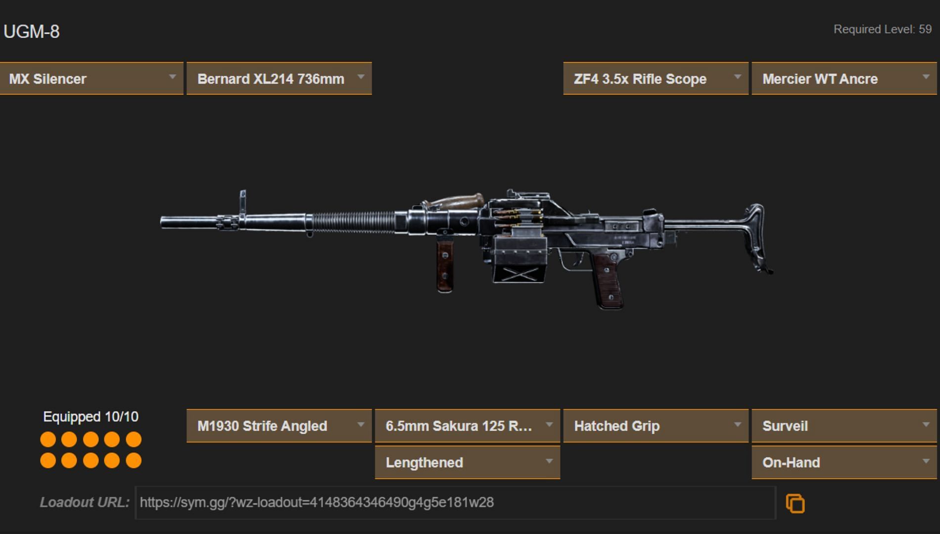 Call of Duty: Warzone UGM-8 loadout (Image via sym.gg)