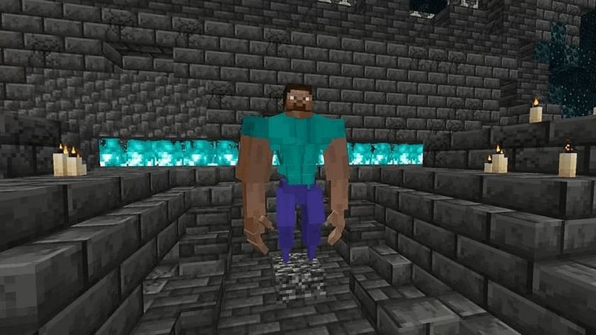 Minecraft Redditor replaces the Warden's texture with hilarious Steve skin