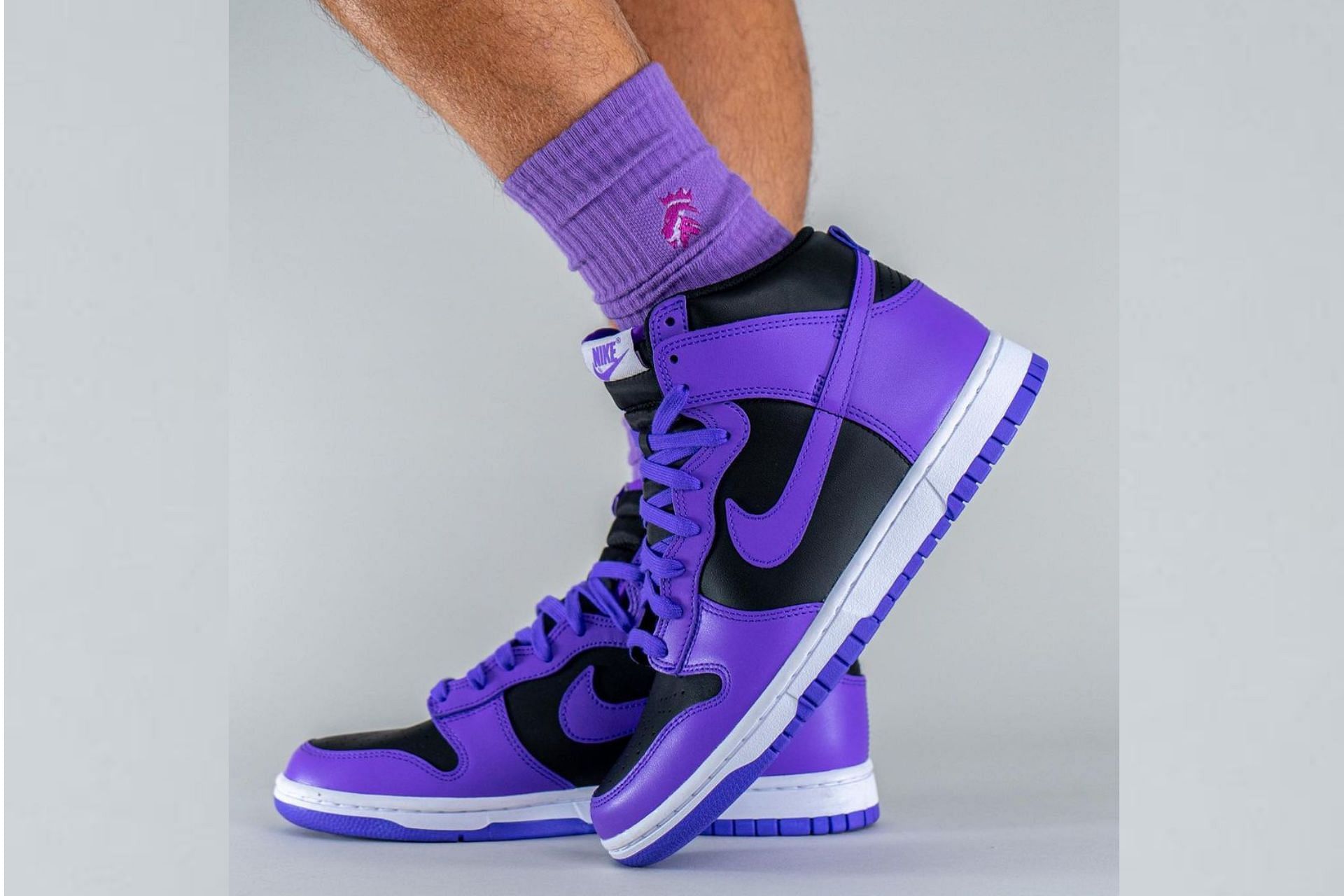 Nike Dunk High Purple/Black colorway (Image via Instagram/@yankeekicks)