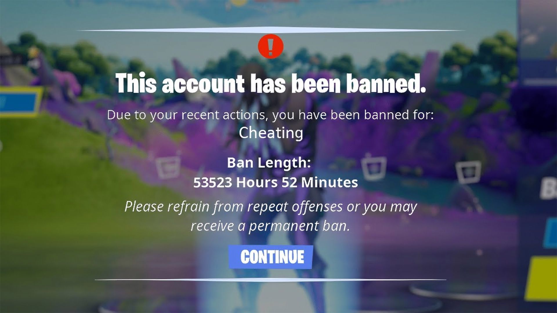 Fortnite ban