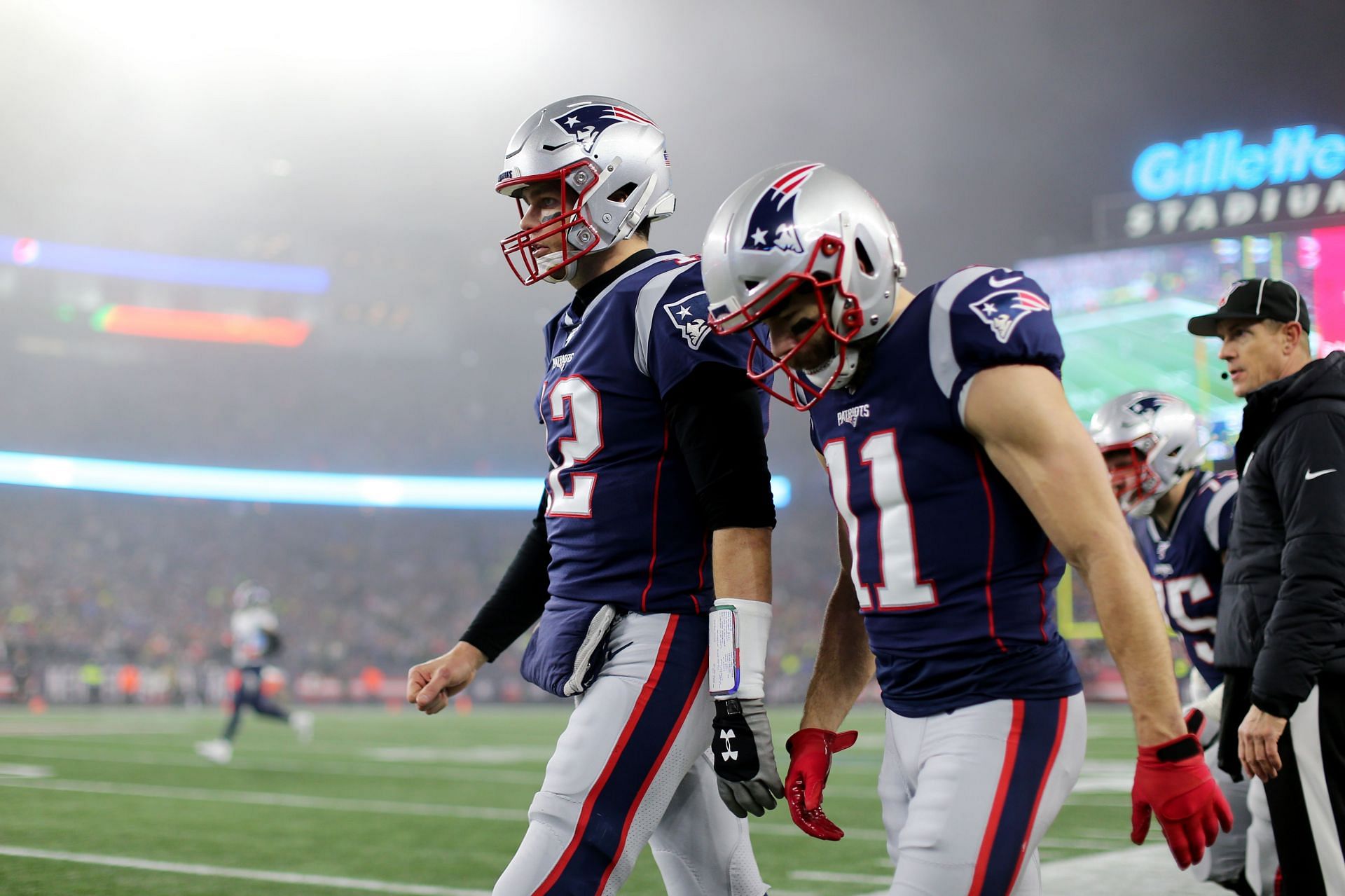 Tom Brady and Julian Edelman - Wild Card Round - Tennessee Titans v New England Patriots