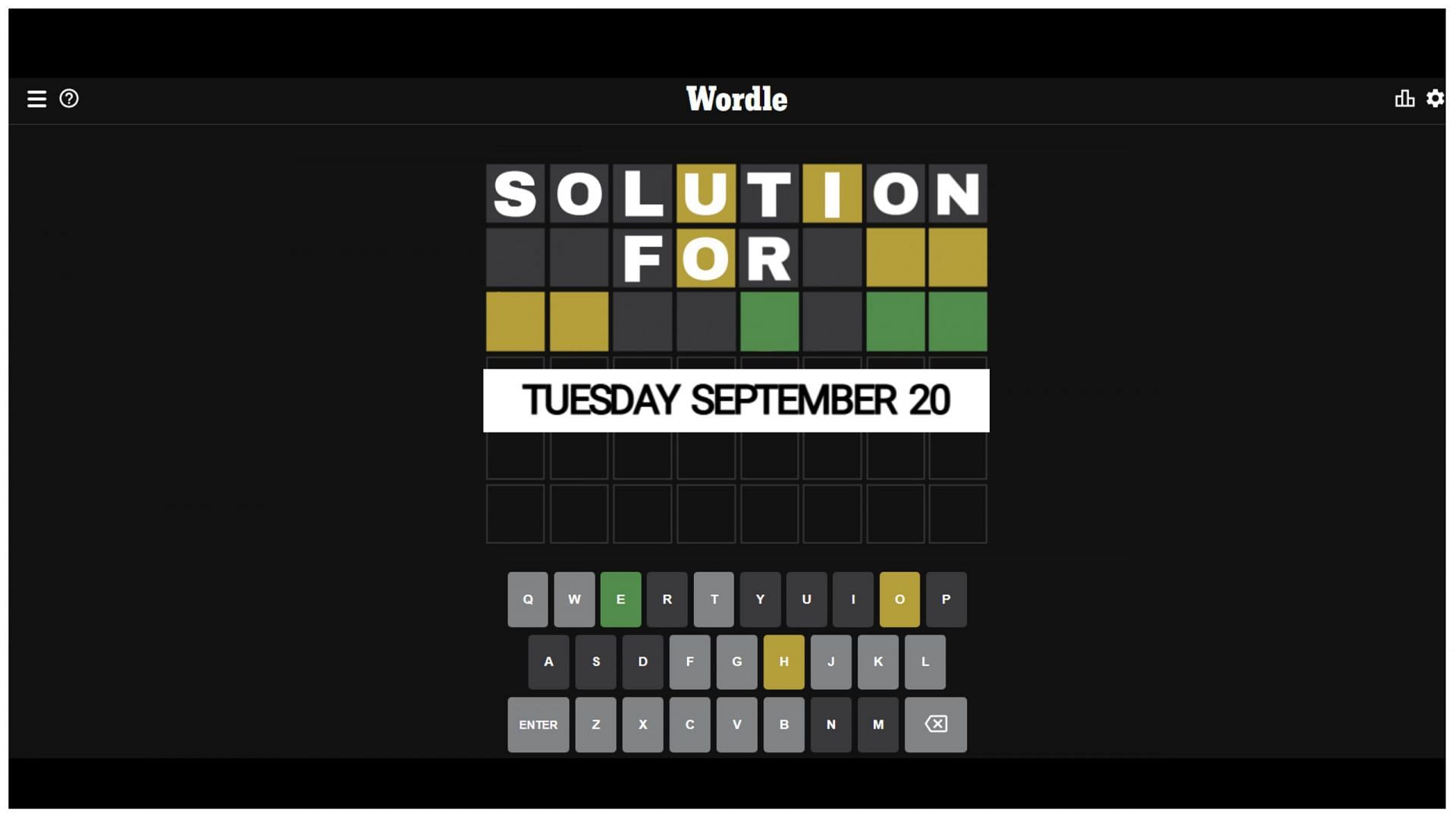 Wordle solution for September 20 rhymes with &quot;spike&quot; (Image via Sportskeeda)