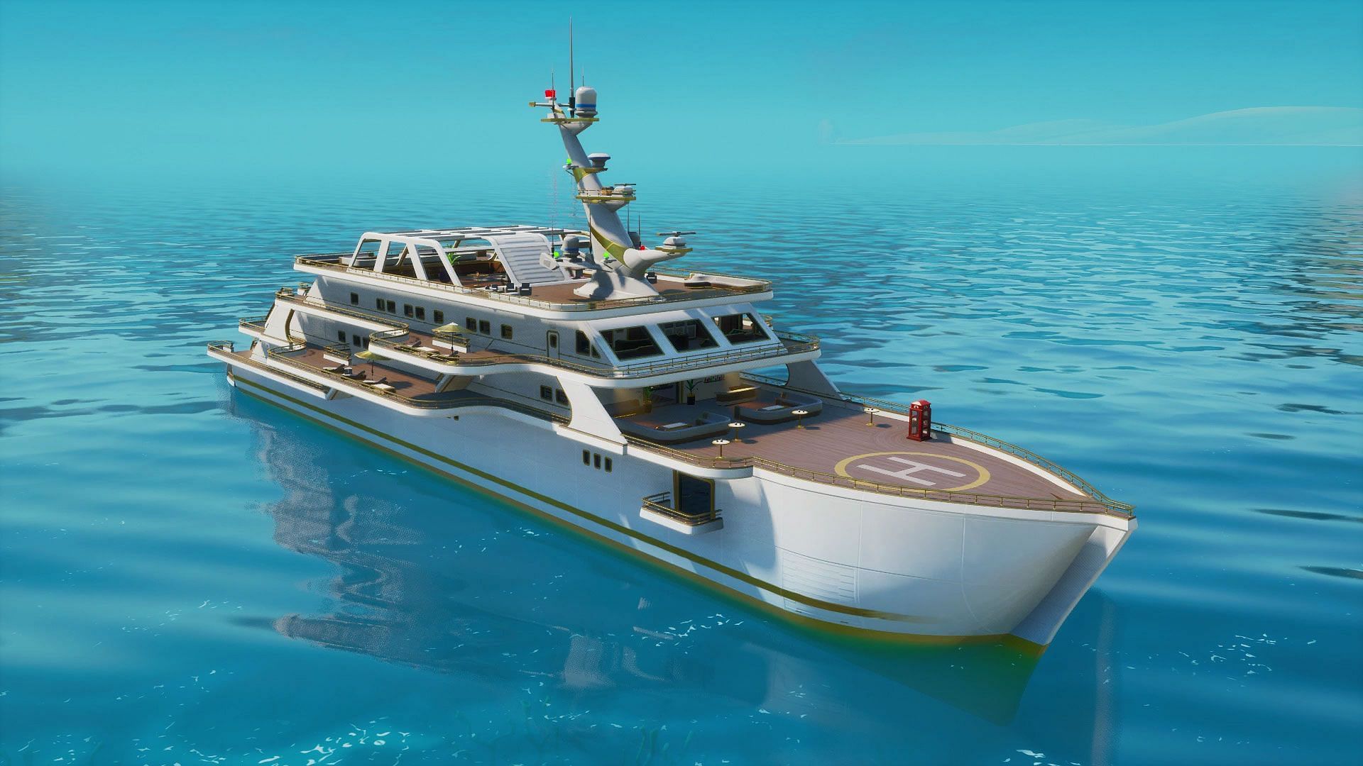 Before Fortnite Chapter 3 Season 4, Meowscles was found on his yacht (Image via Epic Games)