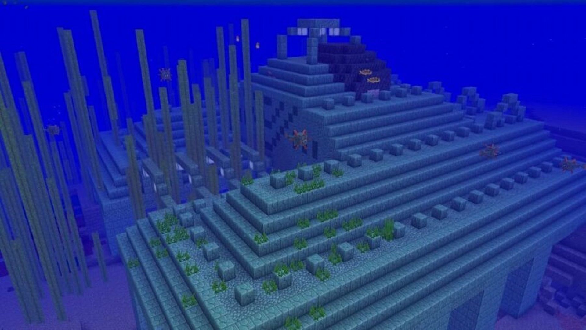 Ocean monuments are highly dangerous for the unprepared (Image via Mojang)