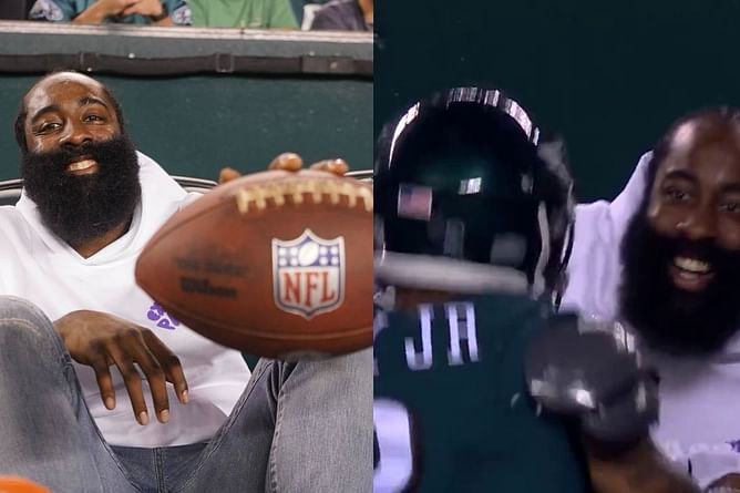 "That football is about to have the night of its life at a strip club" - James Harden receiving intercepted ball prompts hilarious responses from Pat McAfee Show co-host and NFL fans