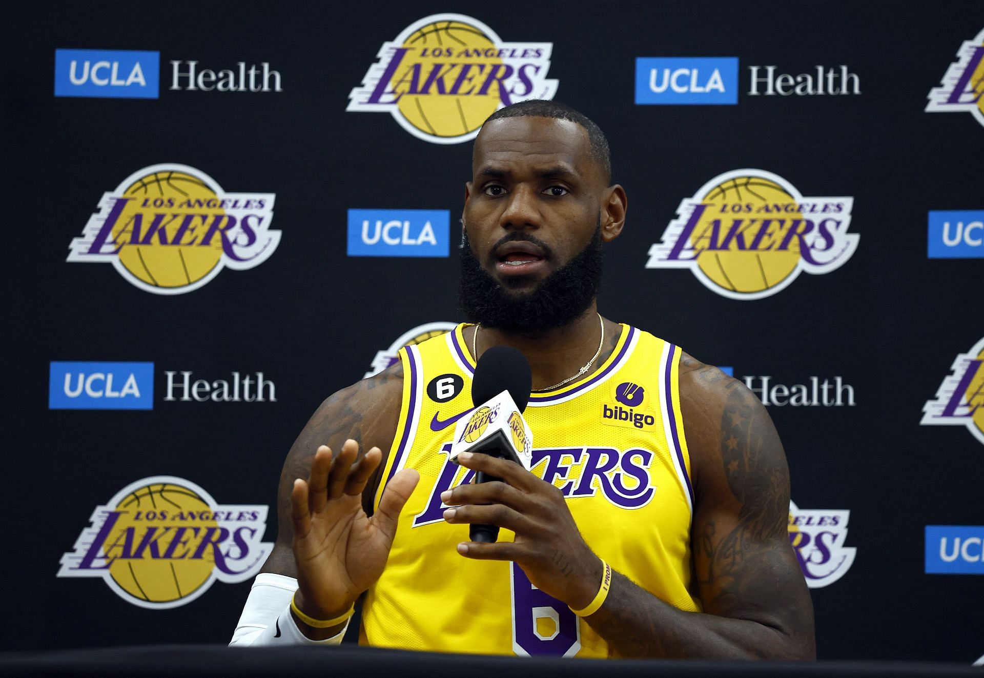 LeBron James at Los Angeles Lakers Media Day