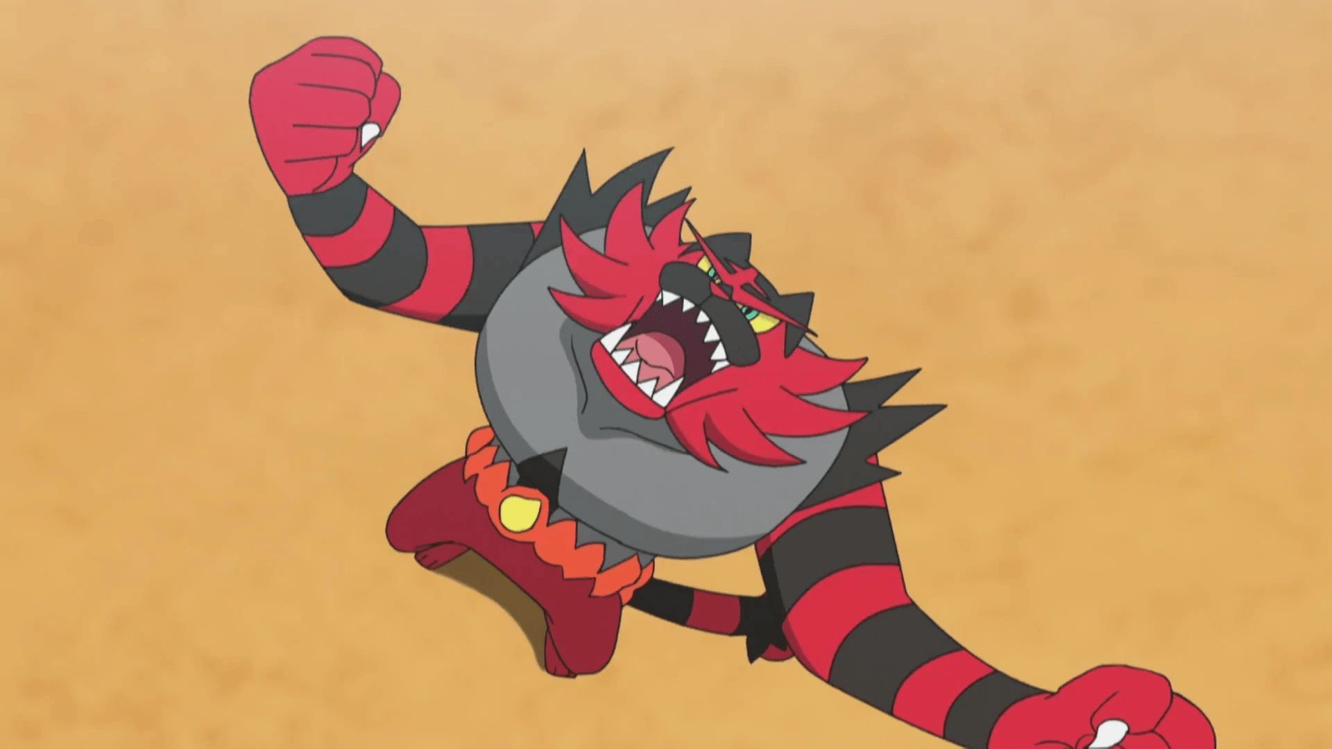 Ash&#039;s Incineroar in the anime (Image via The Pok&eacute;mon Company)