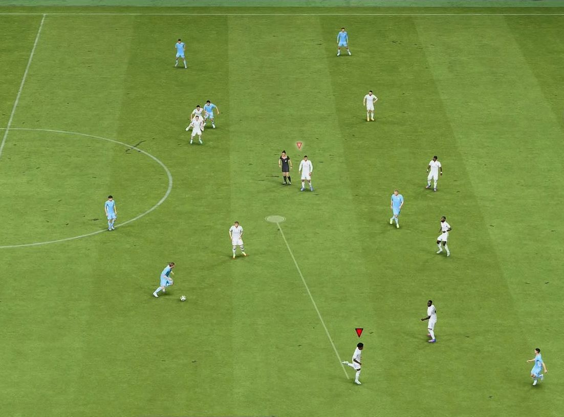Right-tick positioning in FIFA 23 (Image via EA Sports)