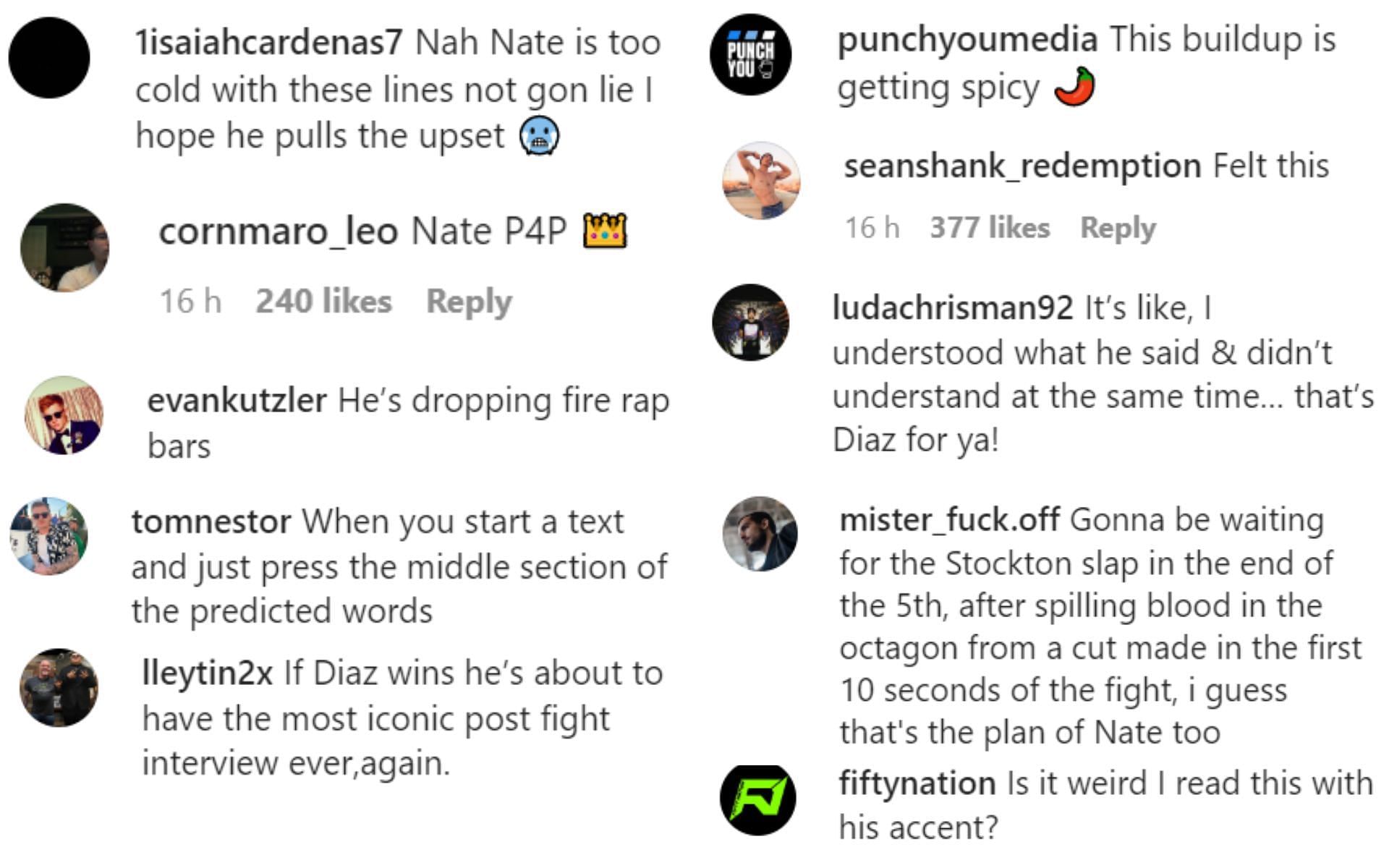 Fans react to Nate Diaz&#039;s epic rant.