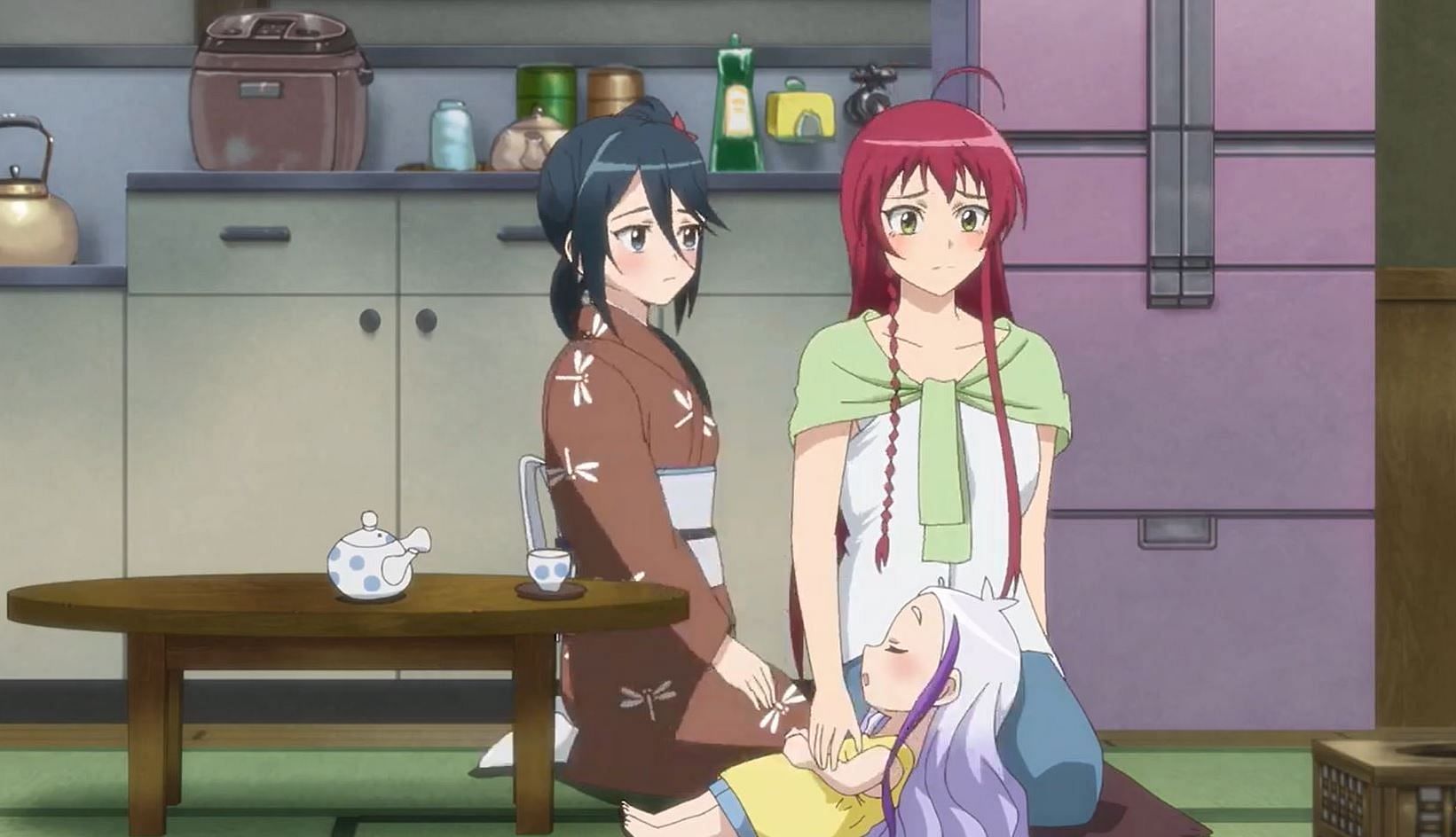 Emi sleeps at Maou's house  Hataraku Maou-sama!! season 2