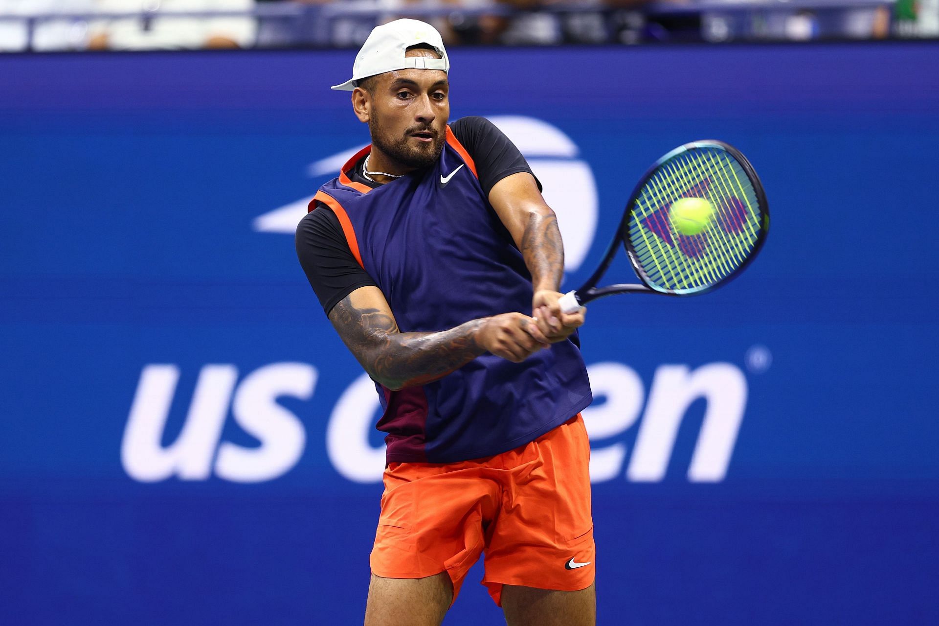 Nick Kyrgios in action at the 2022 US Open.