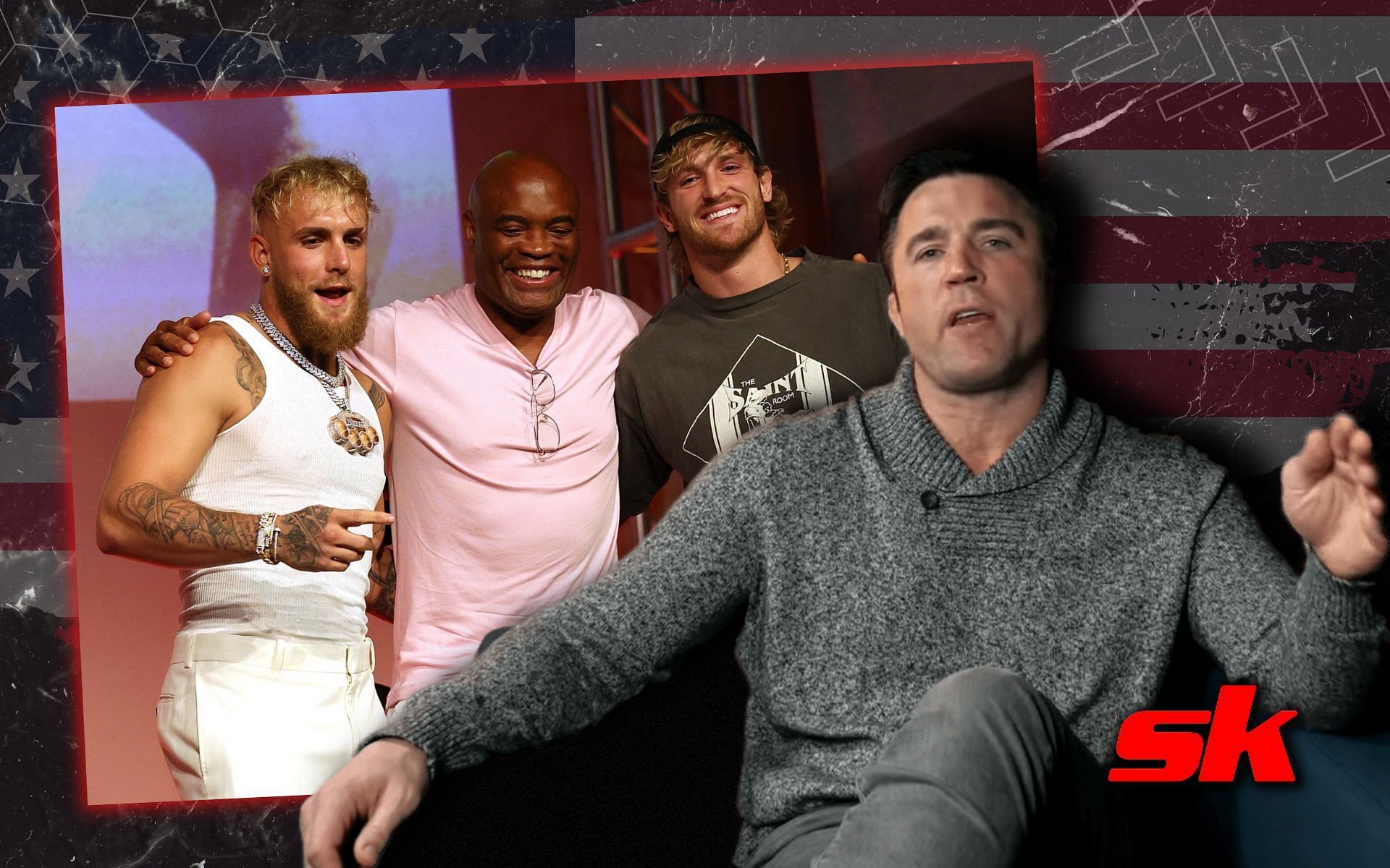 Chael Sonnen says Jake Paul and Logan Paul deserve credit. [Image credit: YouTube/ChaelSonnen; Getty Images.]