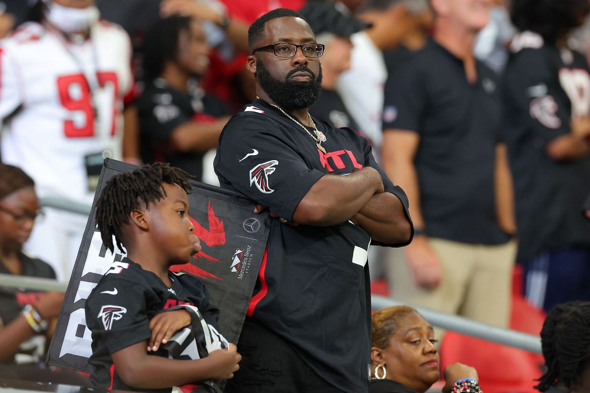 Falcons react during the game - New Orleans Saints v Atlanta Falcons