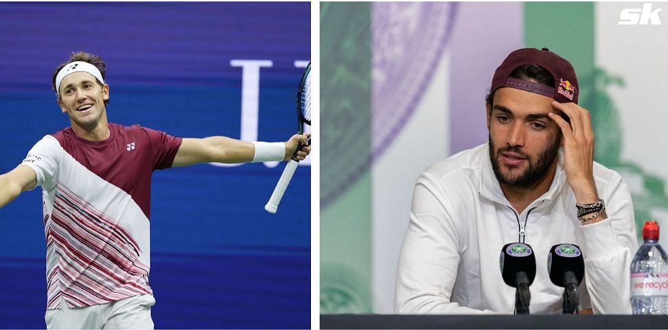 Casper Ruud (left) is into the US Open semifinals.