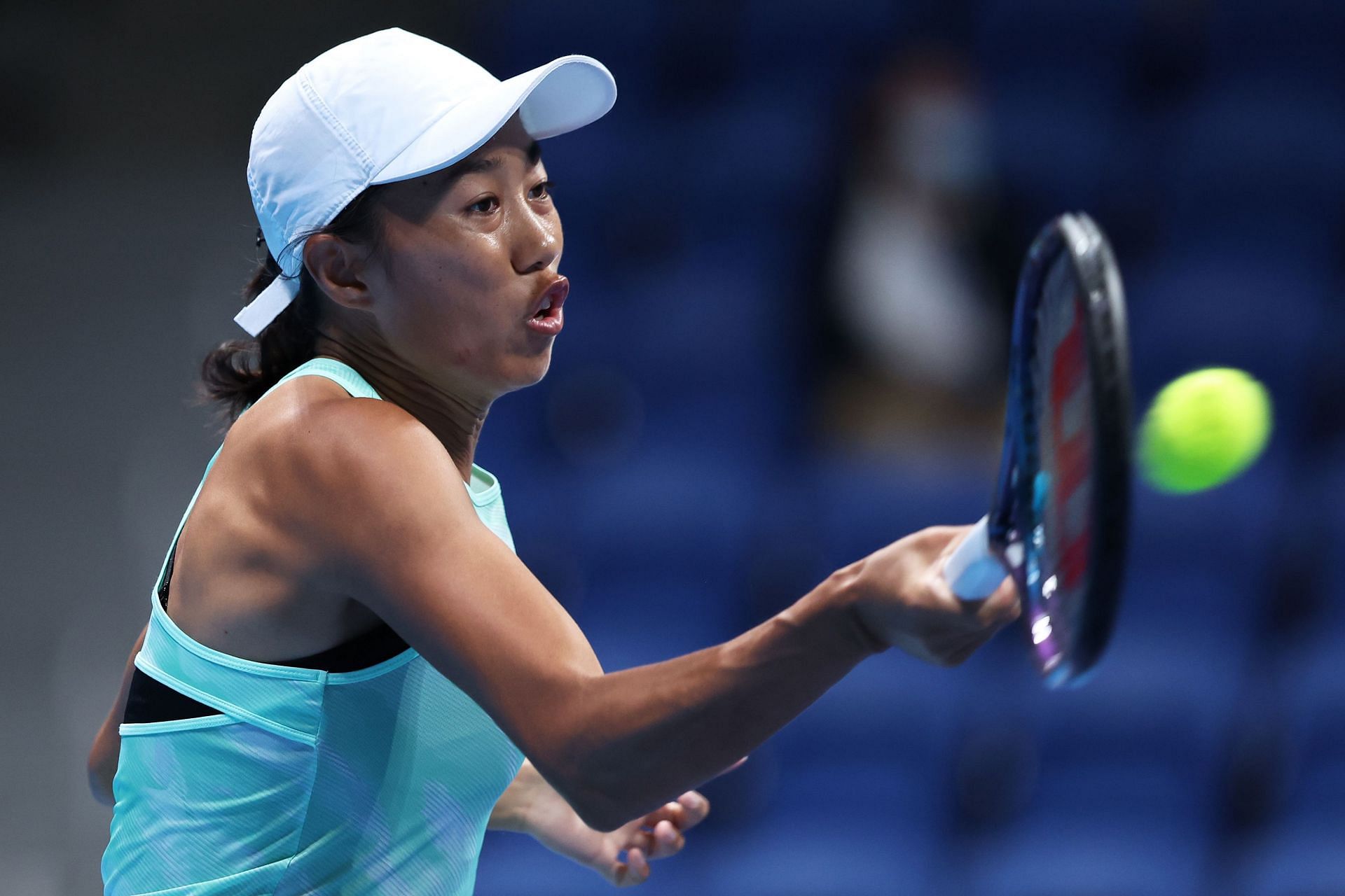 Shuai Zhang in action at the 2022 Toray Pan Pacific Open